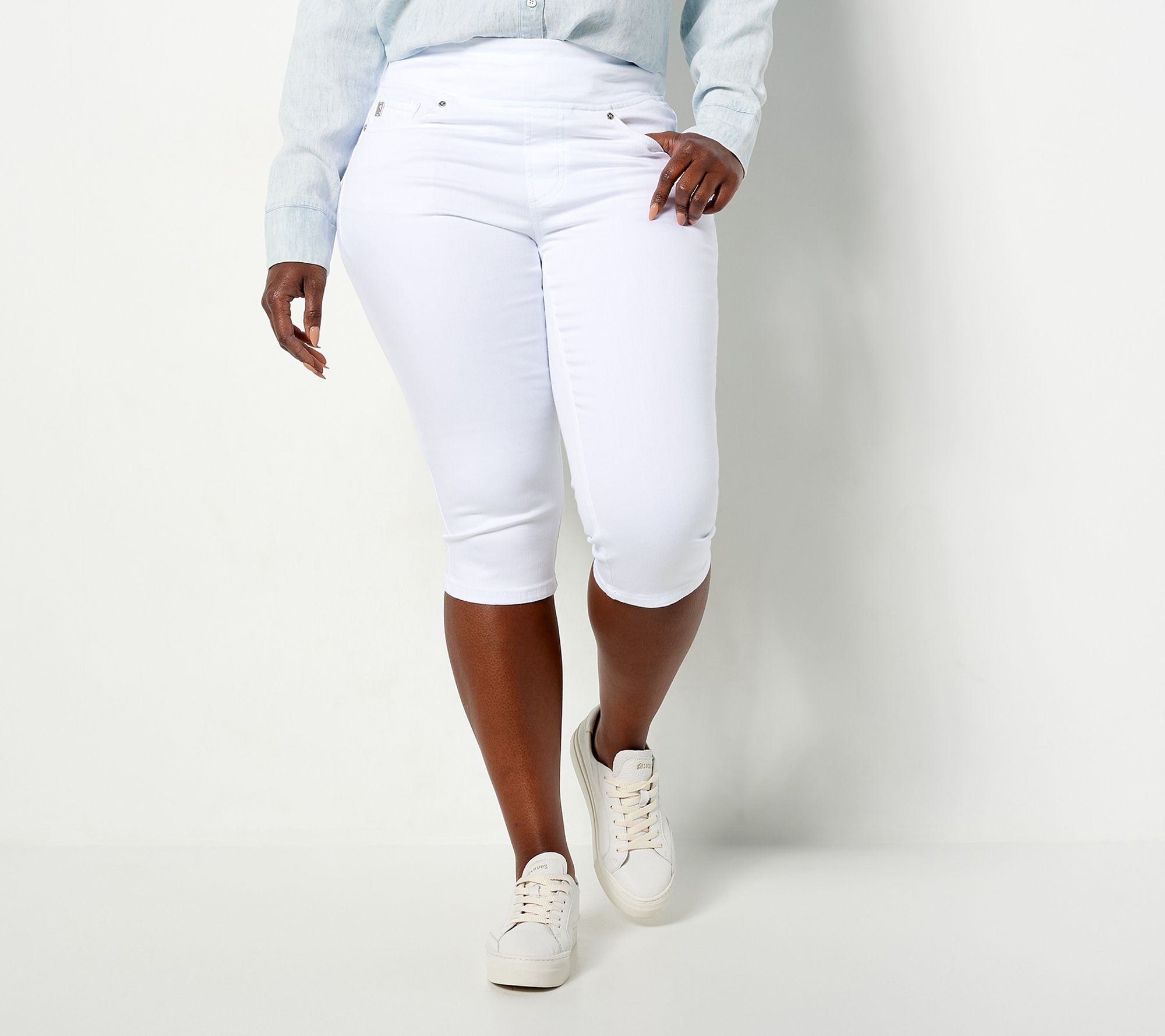 Belle by Kim Gravel Petite TripleLuxe Twill Pedal Pushers