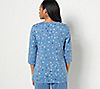 Denim & Co. Printed Perfect Jersey Boat Neck 3/4 Sleeve Tunic, 2 of 3