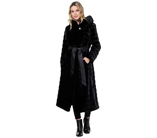 Nuage Luxuries Maxi Faux Fur Coat with Hood