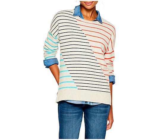 NIC+ZOE Petite Cozy Up Striped Sweater