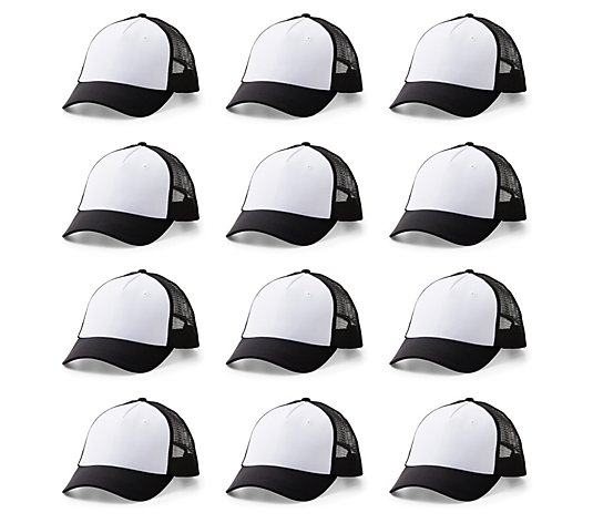 Cricut Trucker Hat Blank, Black/White 12-Count 