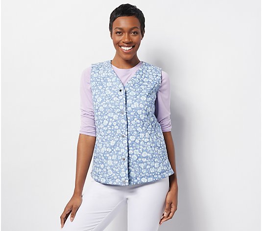 "As Is" Isaac Mizrahi Live! Quilted Cotton Vest