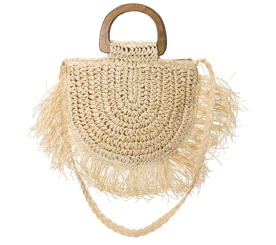 Melie Bianco Sicily Eco Straw Crossbody Bag