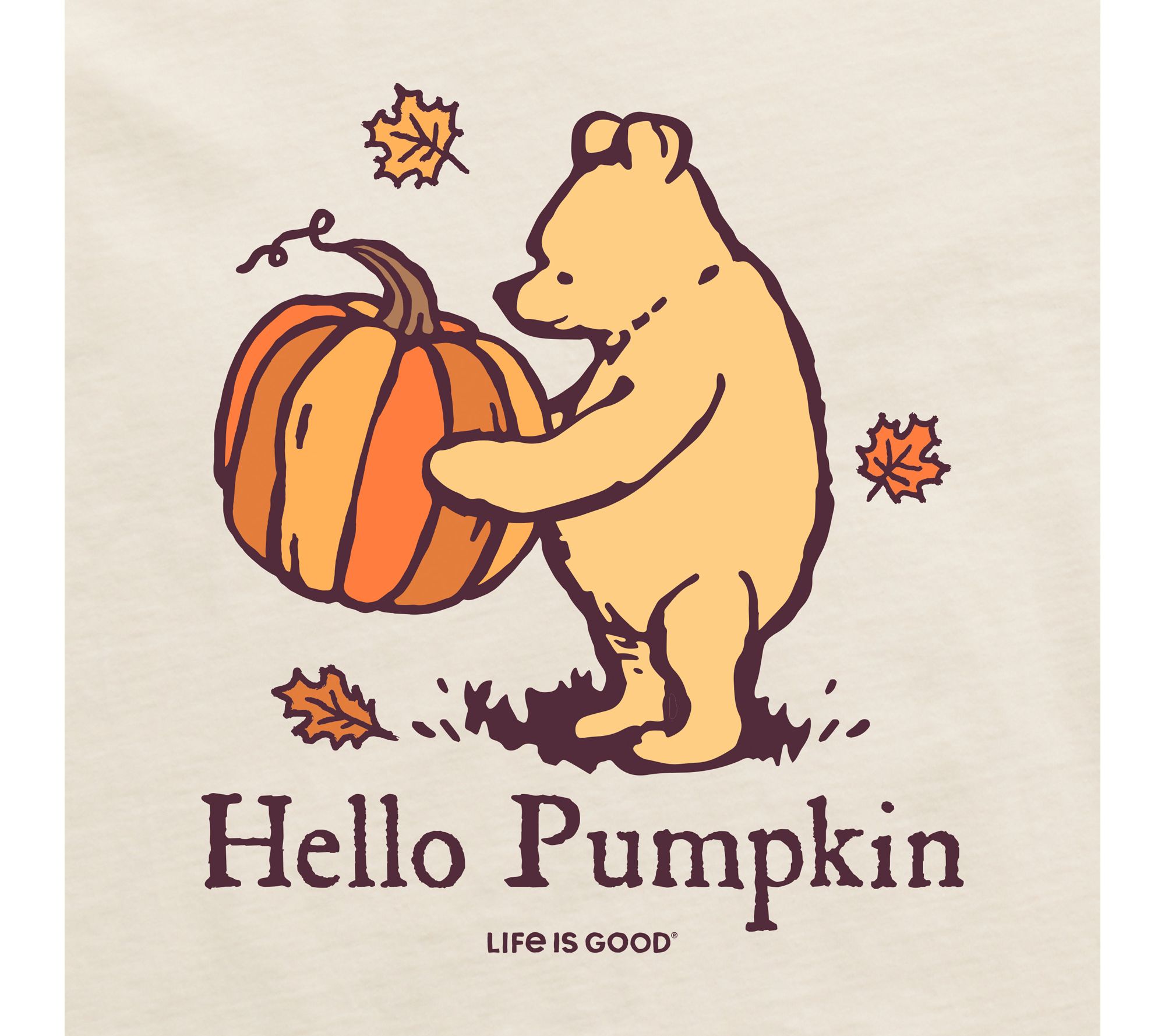 Life is Good Men's Winnie Hello Pumpkin CrusherKnit Tee