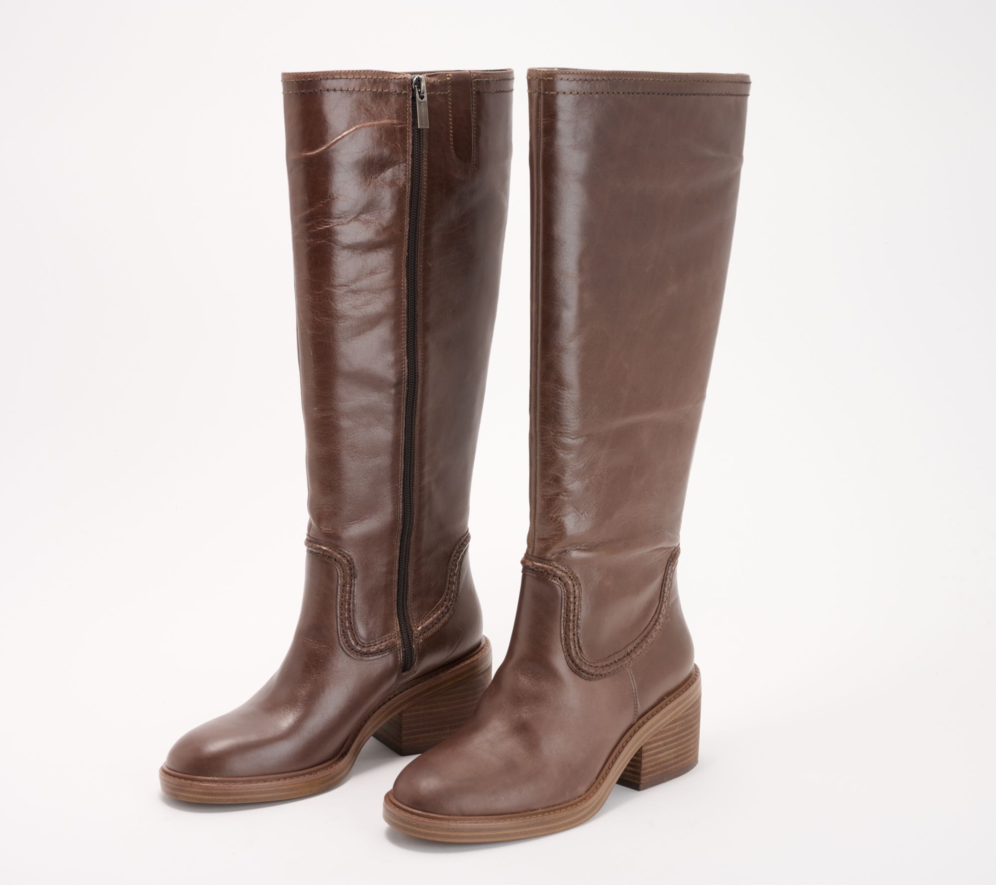 Vince Camuto Leather Wide Calf Tall Shaft Boot - Vuliann - QVC.com