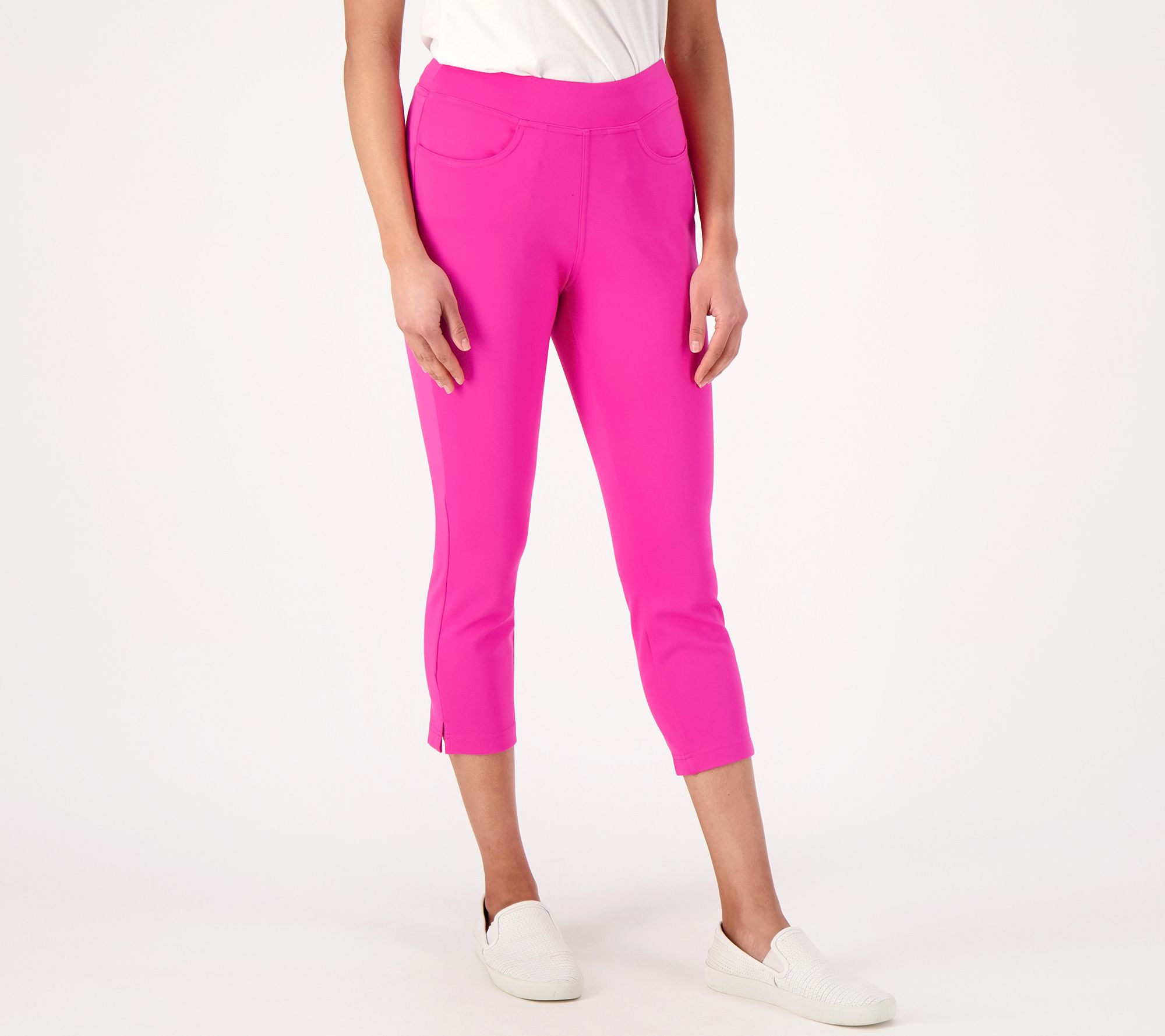 As IsBelle by Kim Gravel Ponte Knit Capri Pants with Side Vents 