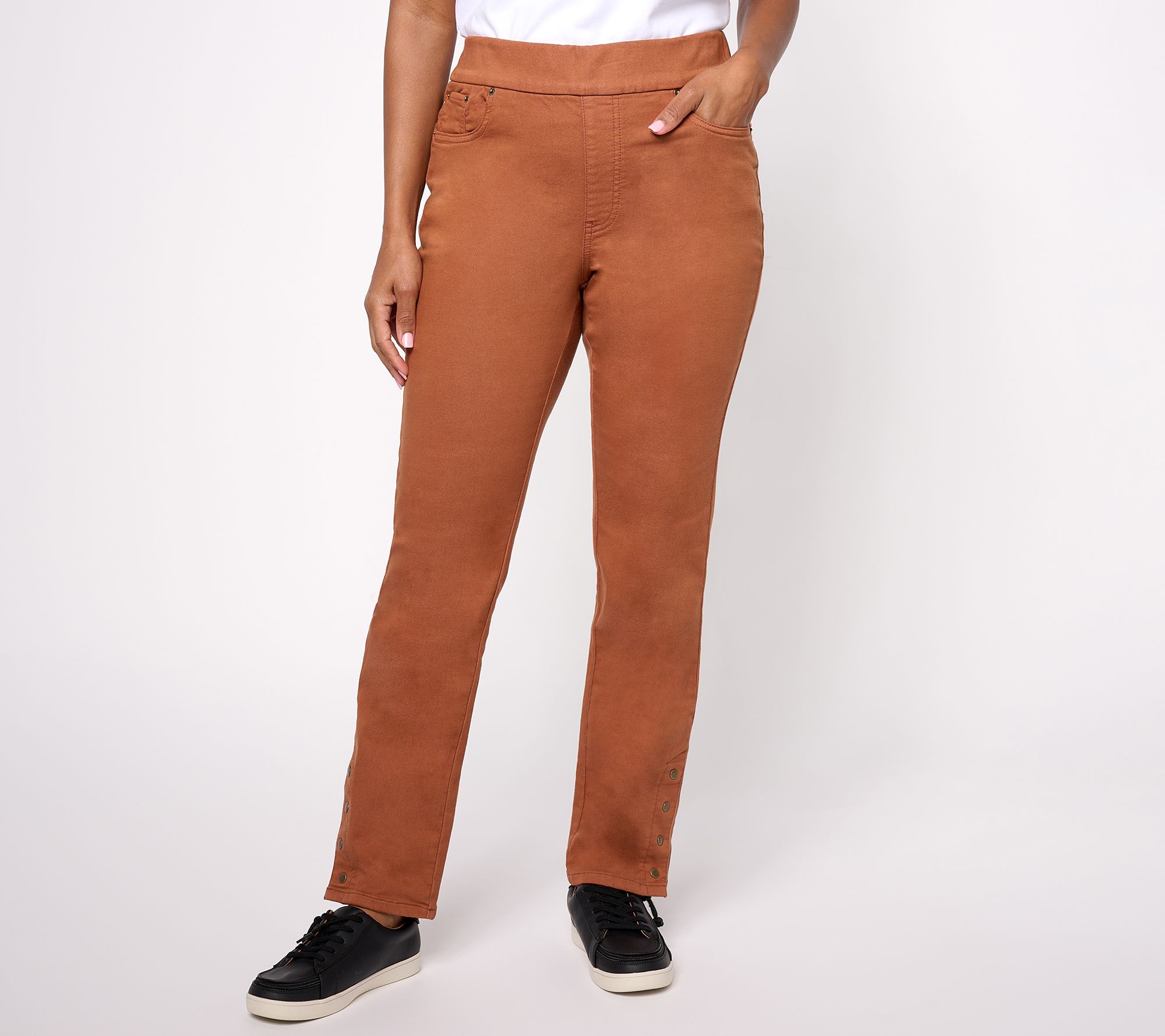 "As Is" Denim & Co. Adaptive Comfy Knit Slim Straight Ankle Pant