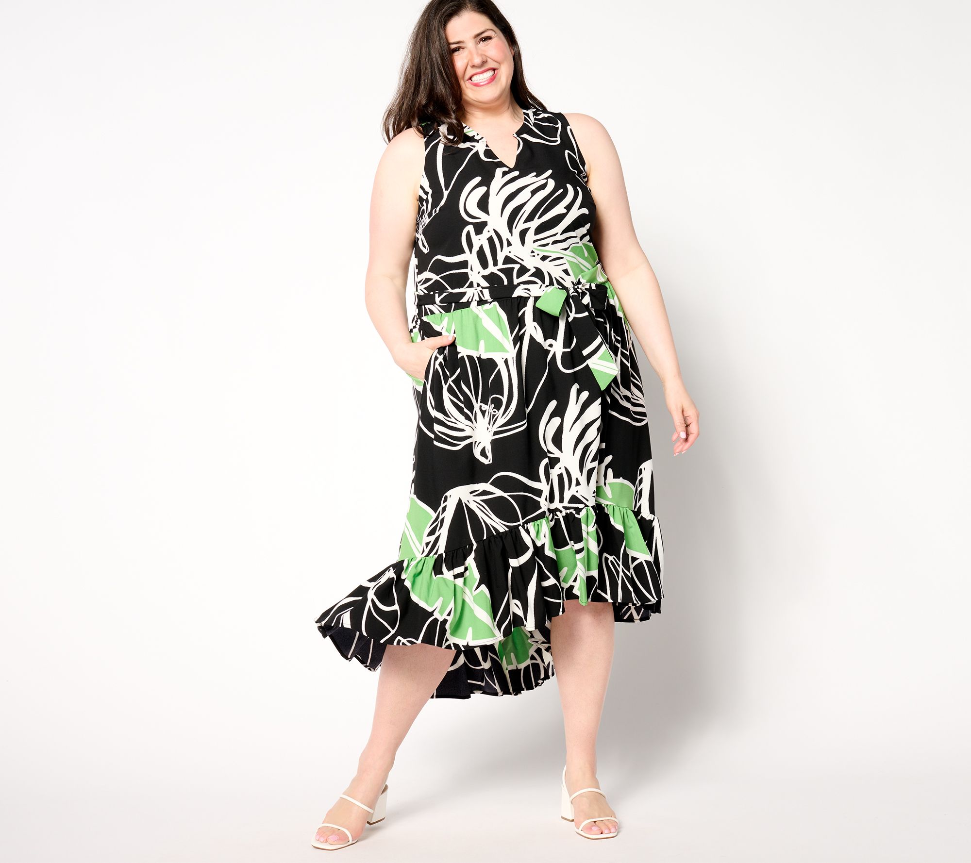 Susan Graver Soleil Petite Stretch Woven Dress
