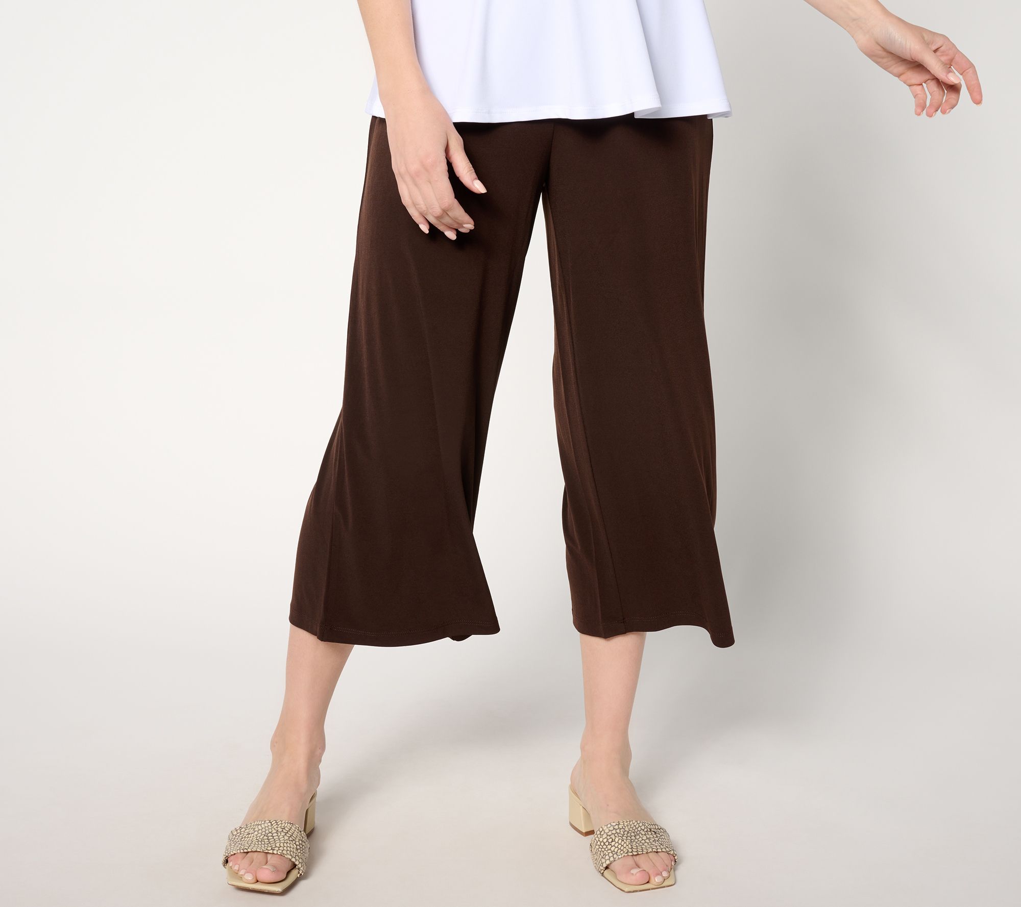 Susan Graver Regular Modern Essentials Liquid Knit Crop Pants