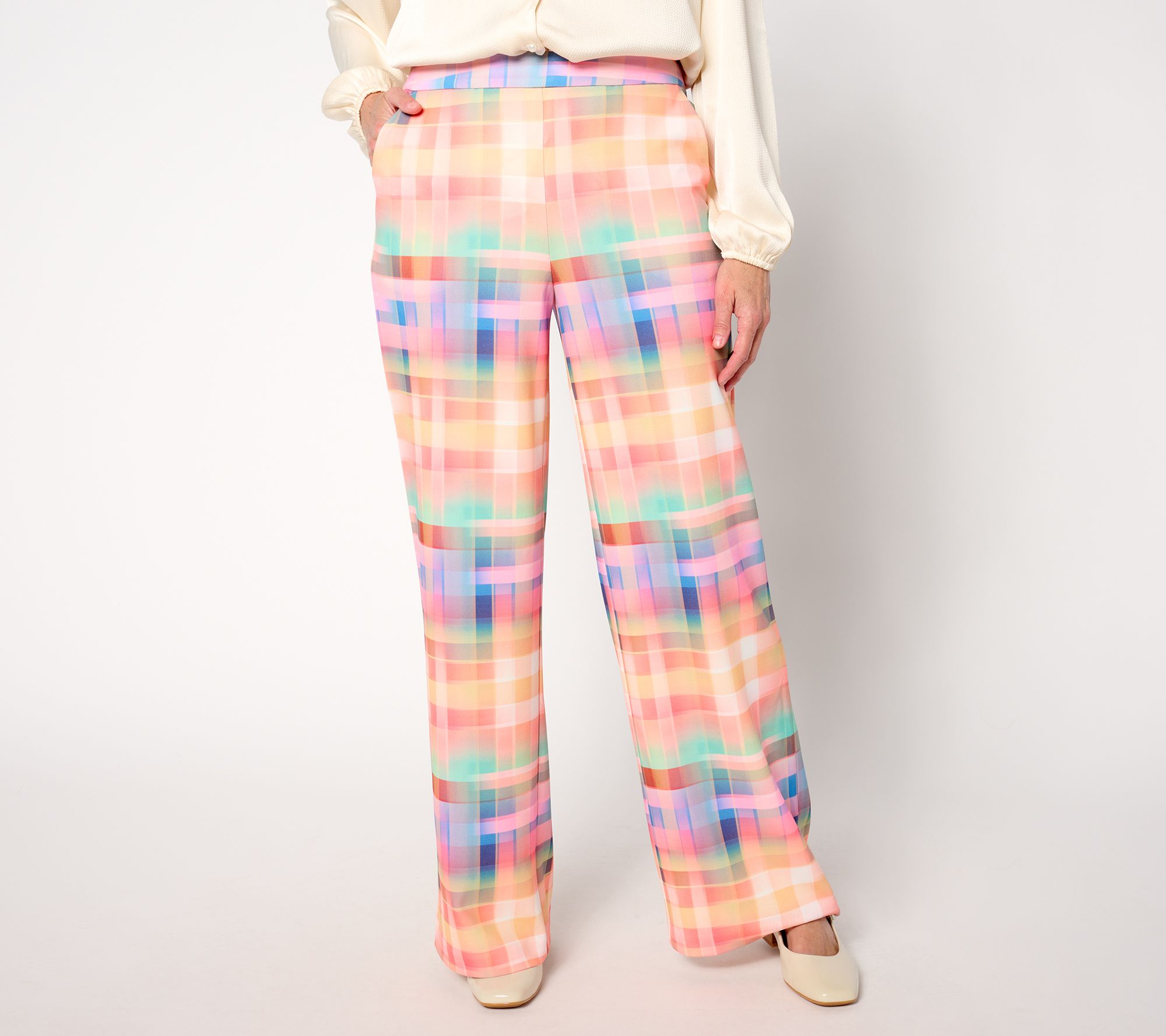 Isaac Mizrahi Live! Tall Printed Scuba Crepe Wide Leg Pants