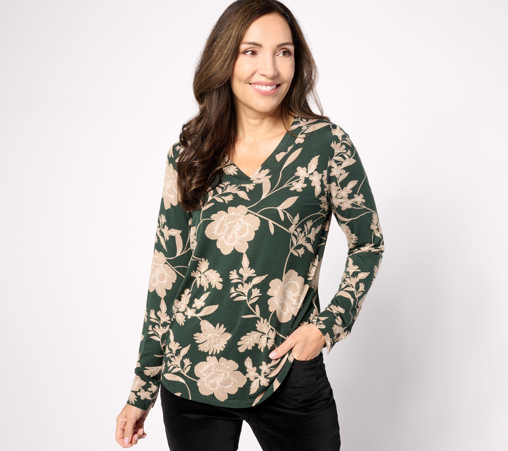 "As Is" Belle by Kim Gravel Rayon Spandex Winter Garden Knit Blouse