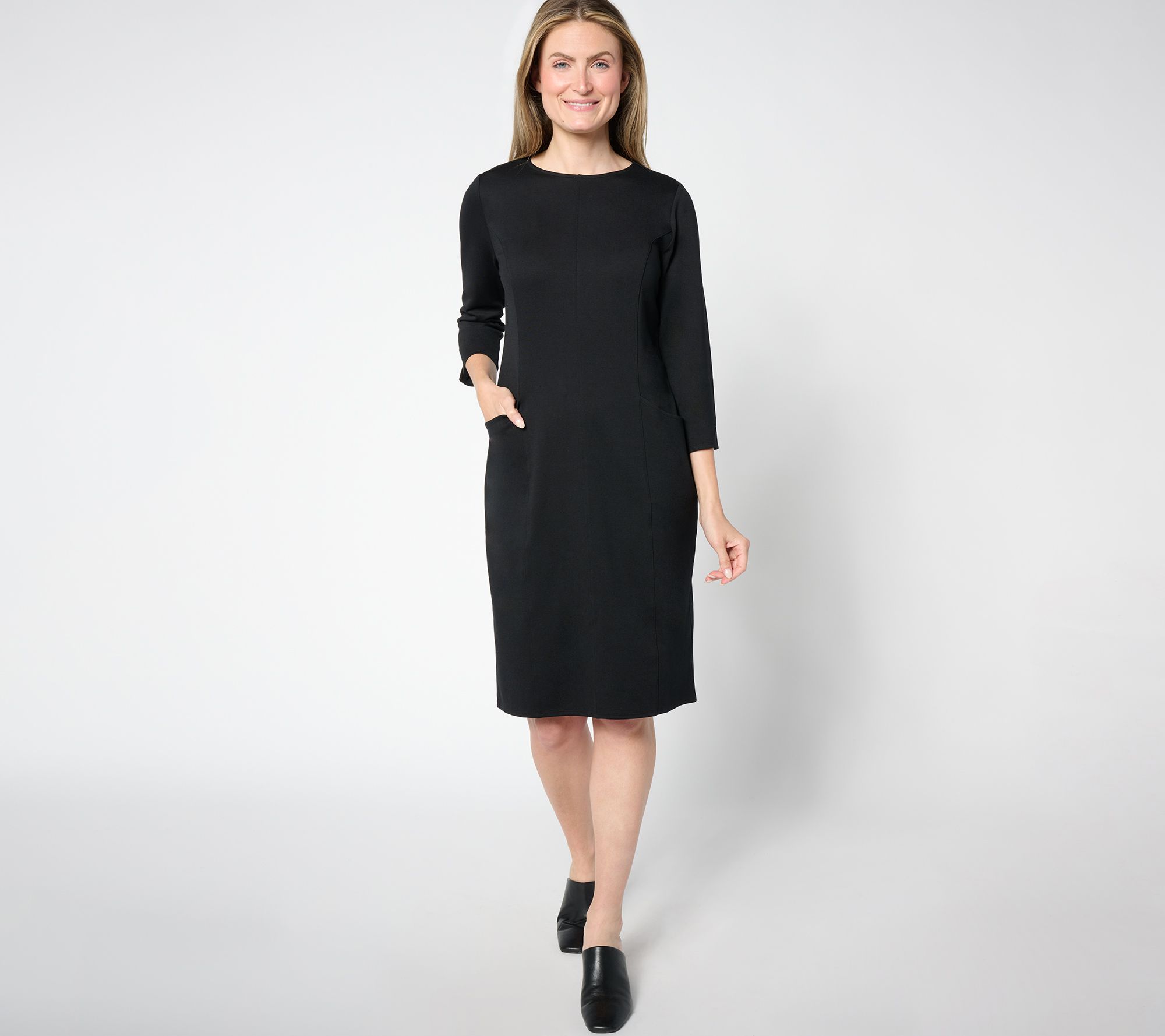 Joan Rivers Petite Ponte Long Sleeve Dress