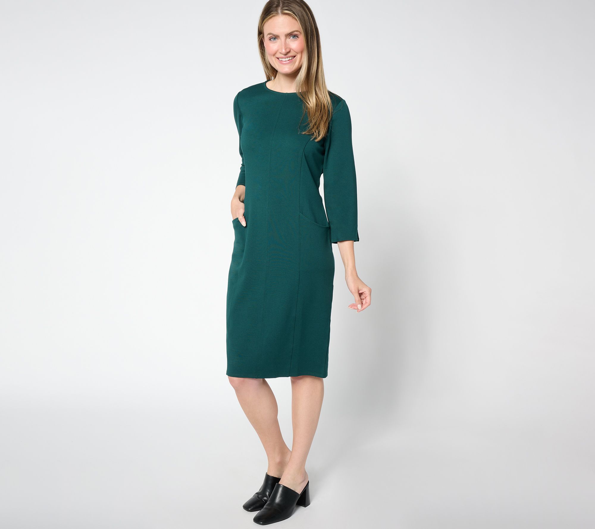 Joan Rivers Petite Ponte Long Sleeve Dress