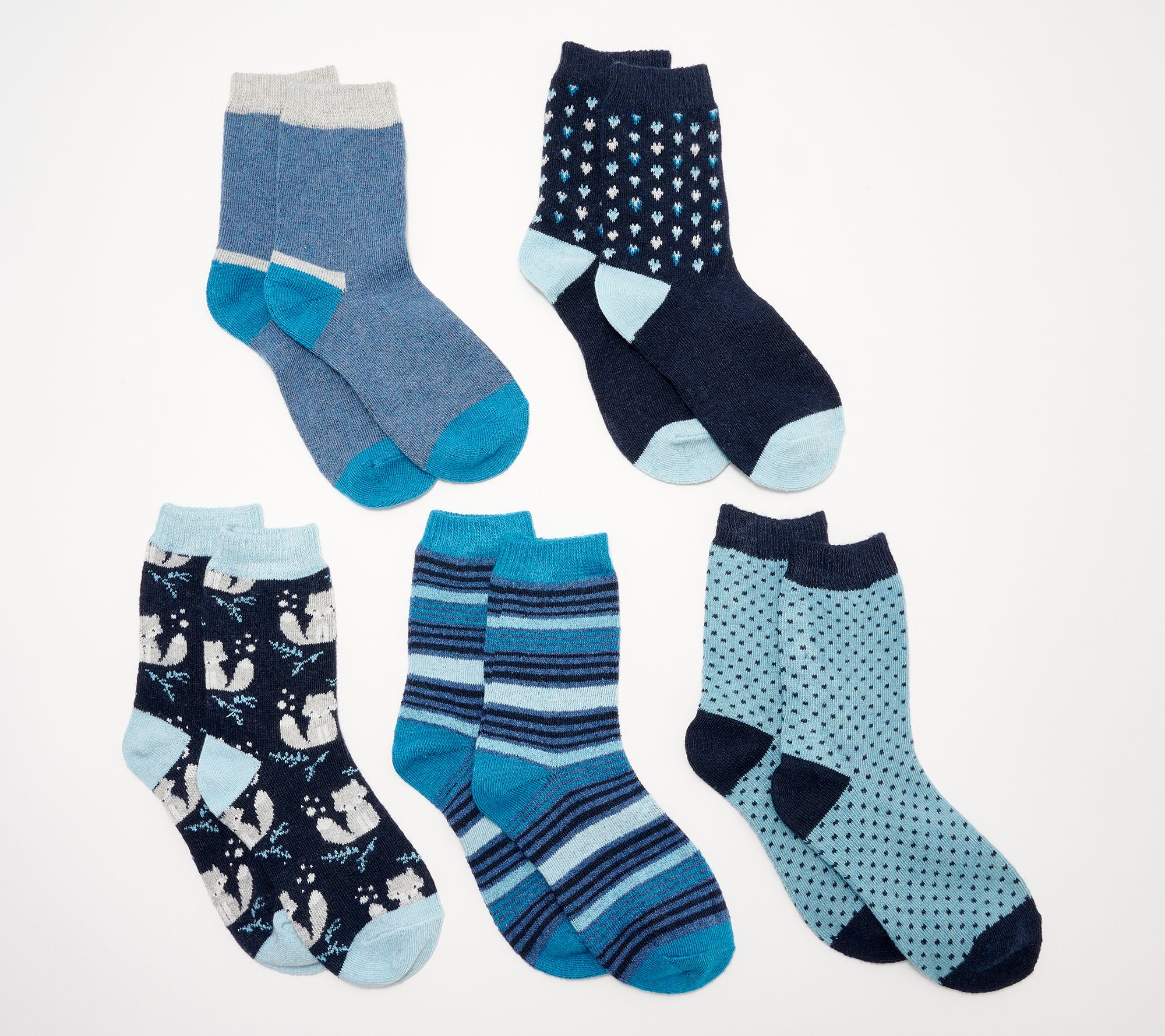 MUK LUKS Set of 5 Festive Fall Everyday Socks