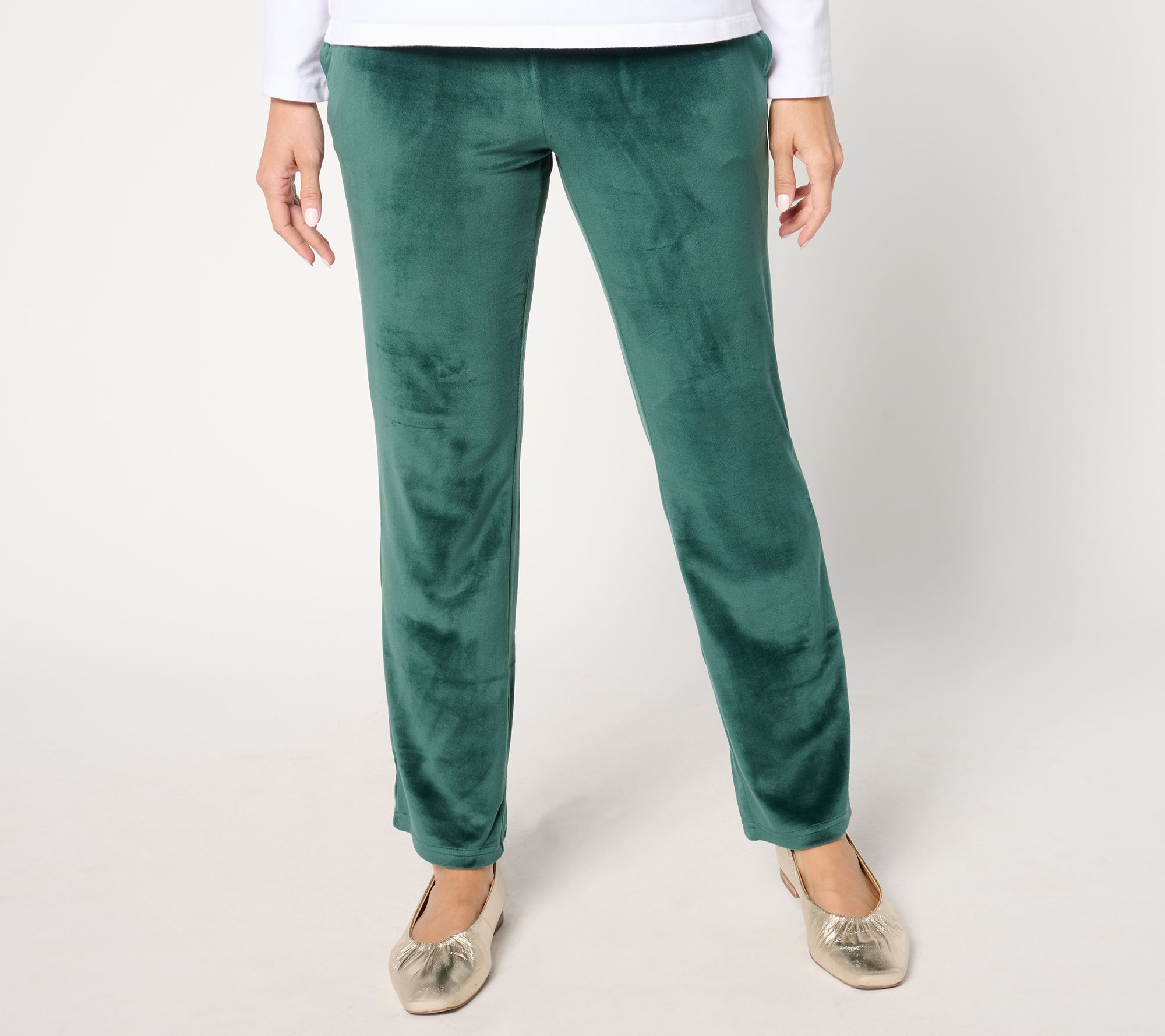 Belle by Kim Gravel Petite Belleour Straight-Leg Pull-On Pants