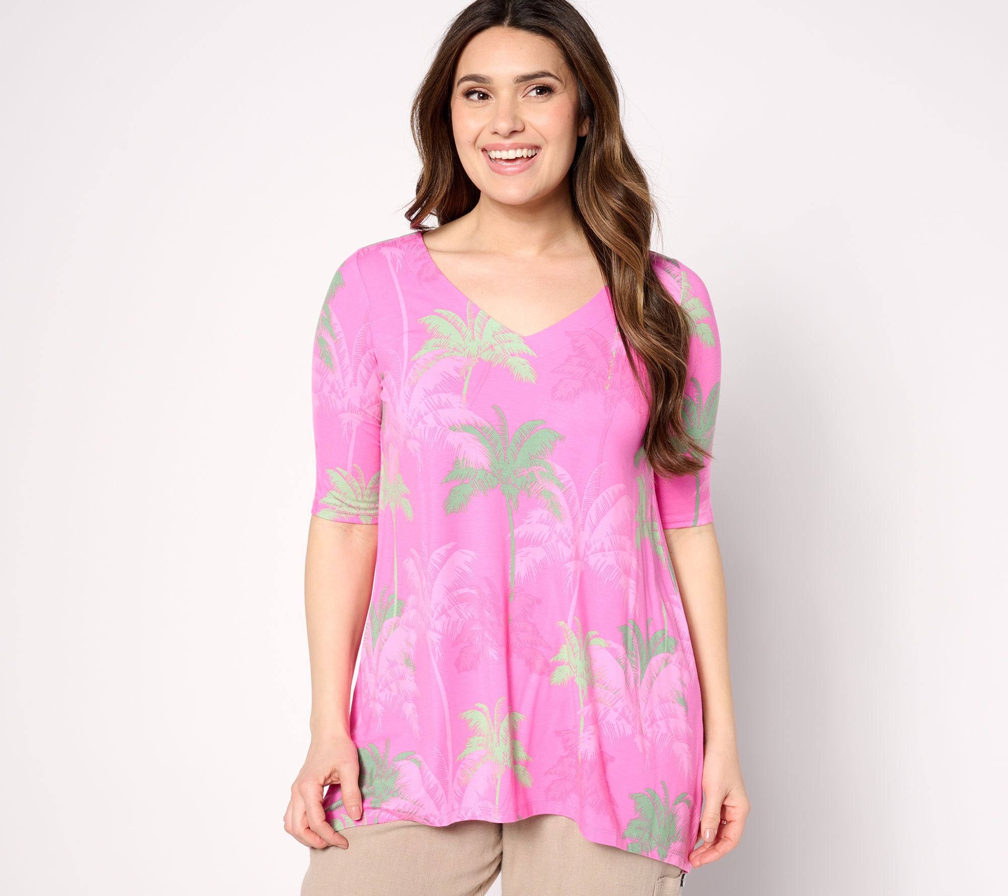"As Is" Belle Beach by Kim Gravel Rayon Spandex Elbow Sleeve Tunic