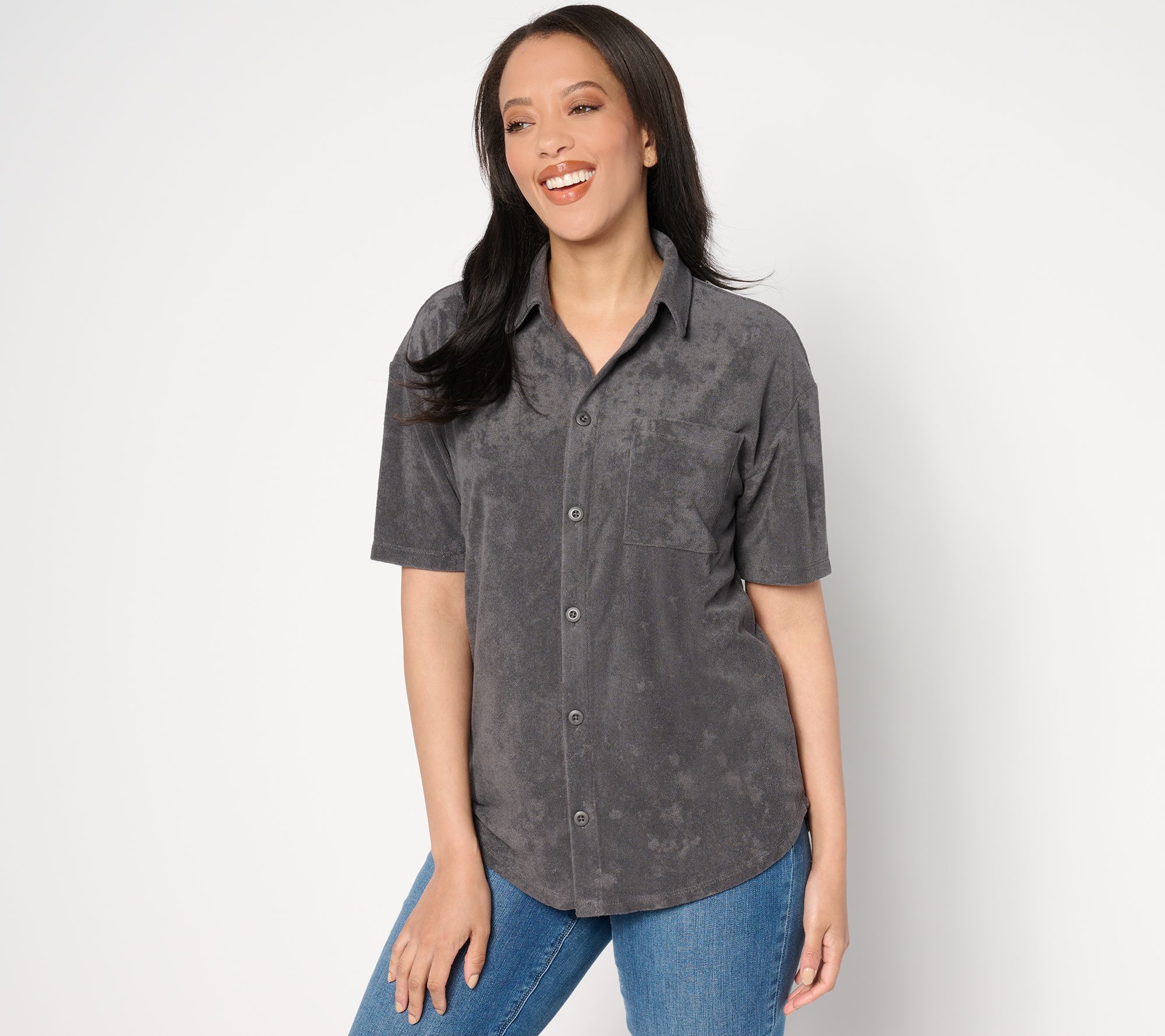 "As Is" Barefoot Dreams Malibu Collection Cozy Terry Top