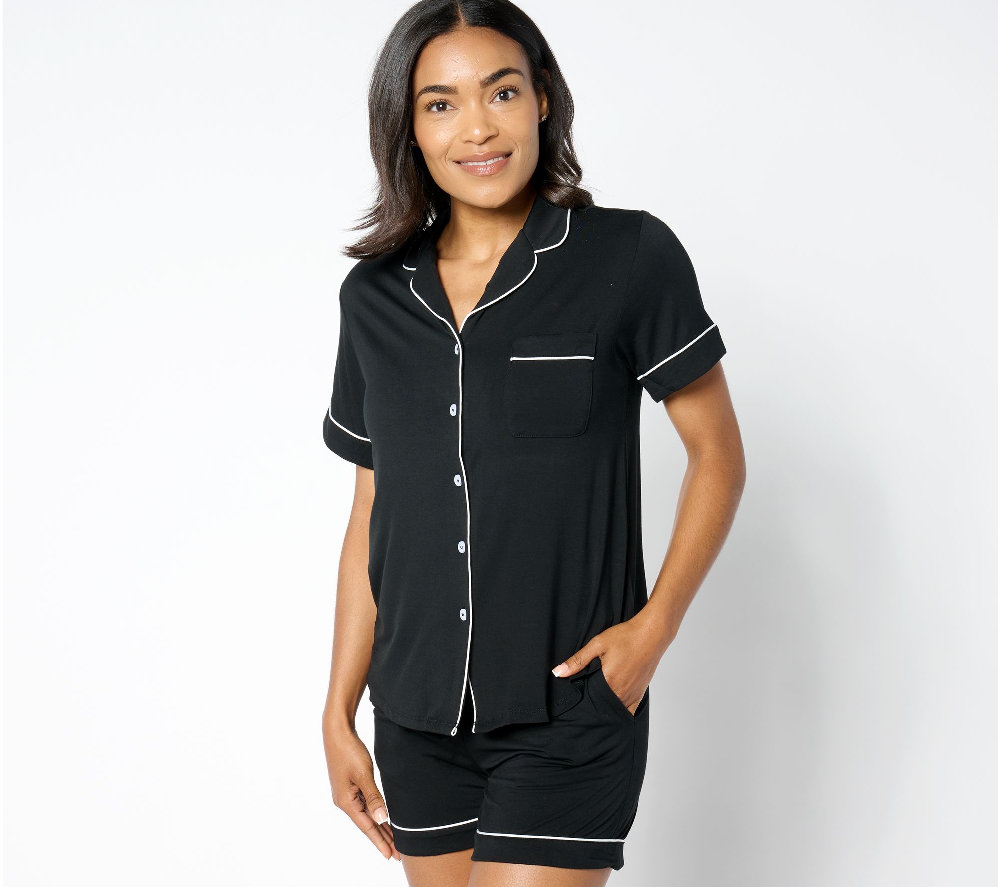 Cozy Earth Women's Short Sleeve Viscose Made from Bamboo PJ Set