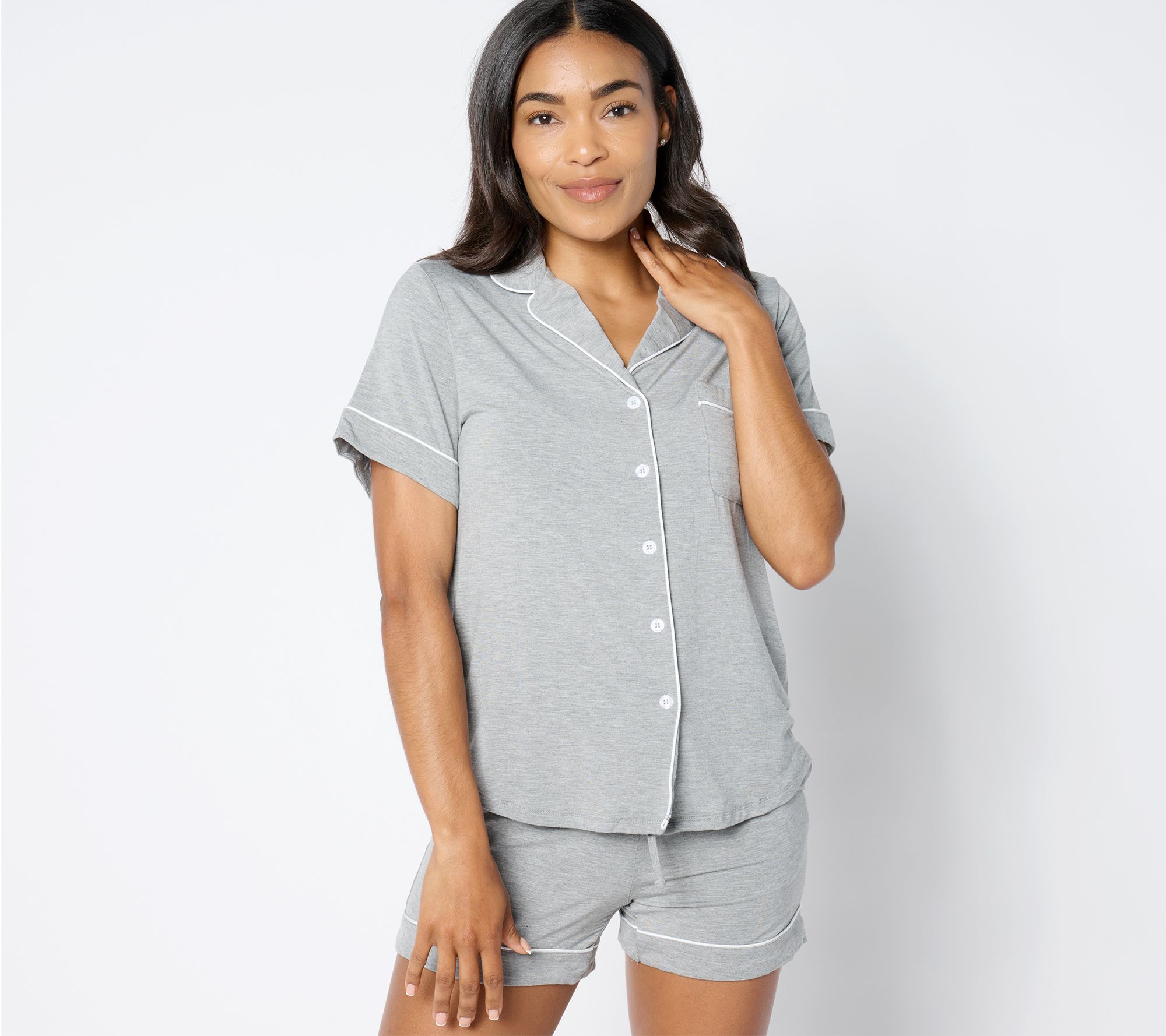 Cozy Earth Women's Short Sleeve Viscose Made from Bamboo PJ Set