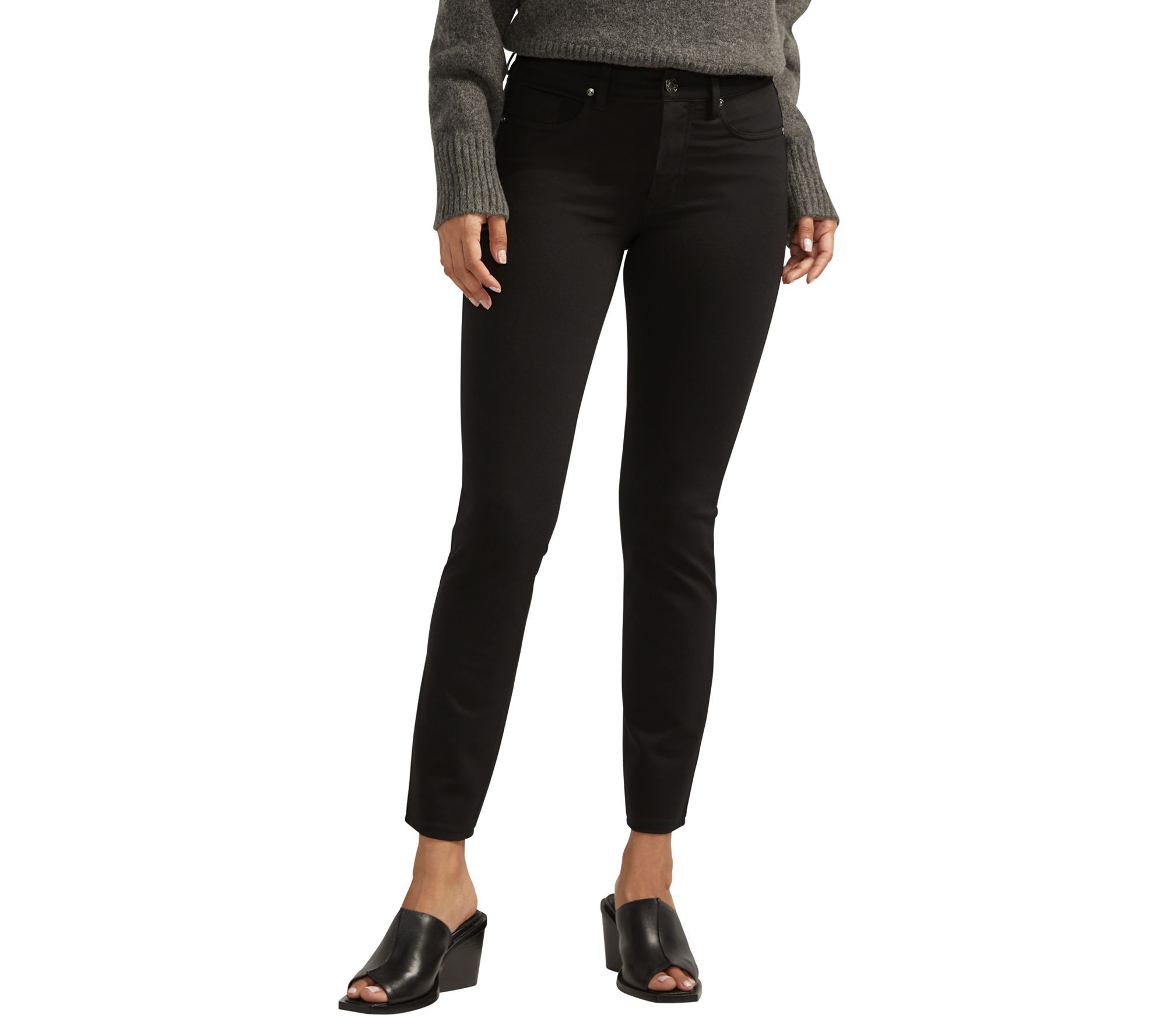 JAG Women's Cassie Mid Rise Slim Straight Ponte Pants