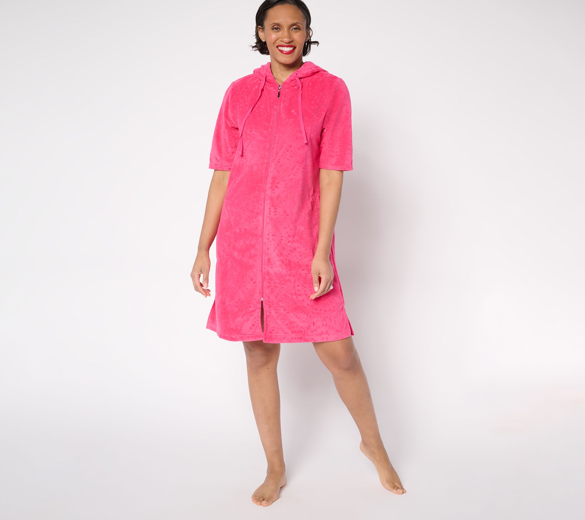 Stan Herman Embossed Whisper Terry Zip Lounger