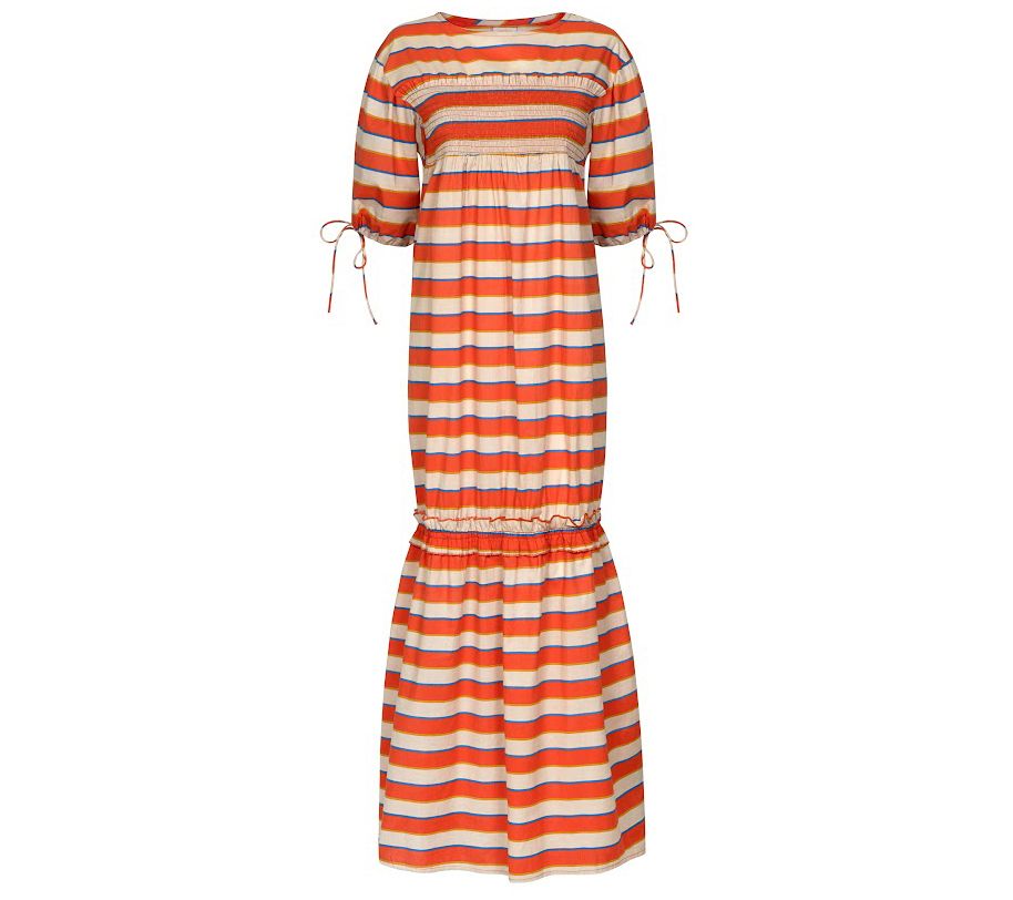 Sunshine Tienda Katrin Hildago Stripe Cotton Sm cked Dress