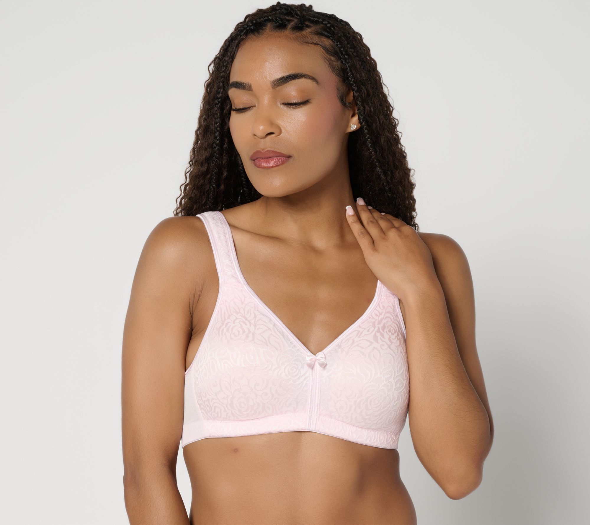 "As Is" Breezies Wild Rose Seamless Wirefree Bra - Fashion