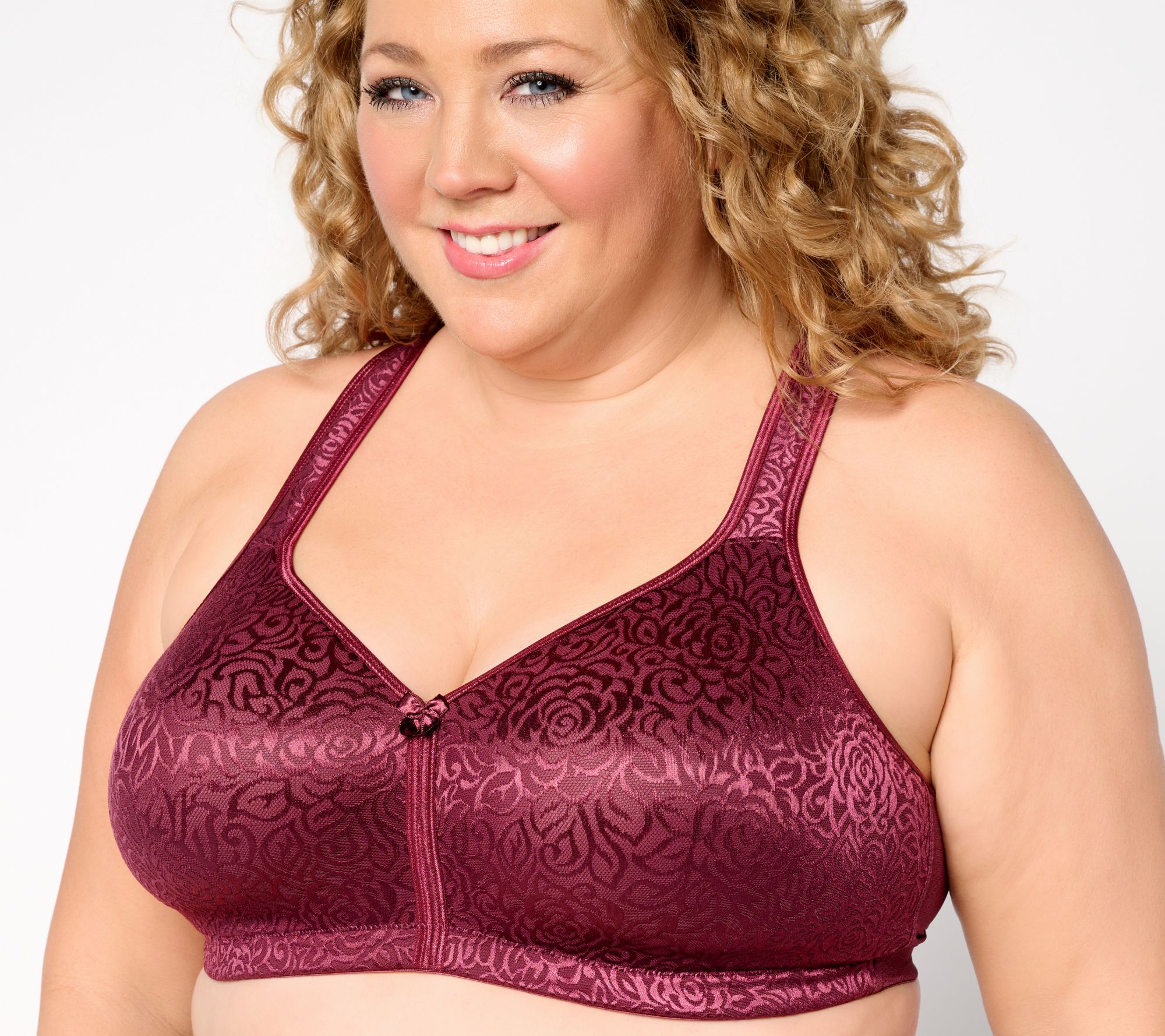 "As Is" Breezies Wild Rose Seamless Wirefree Bra - Fashion