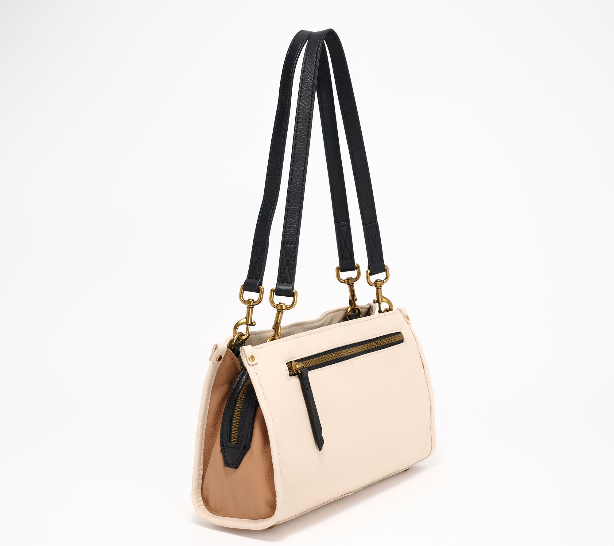 American Leather Co. Lenox Triple Entry Shoulder Bag - QVC.com