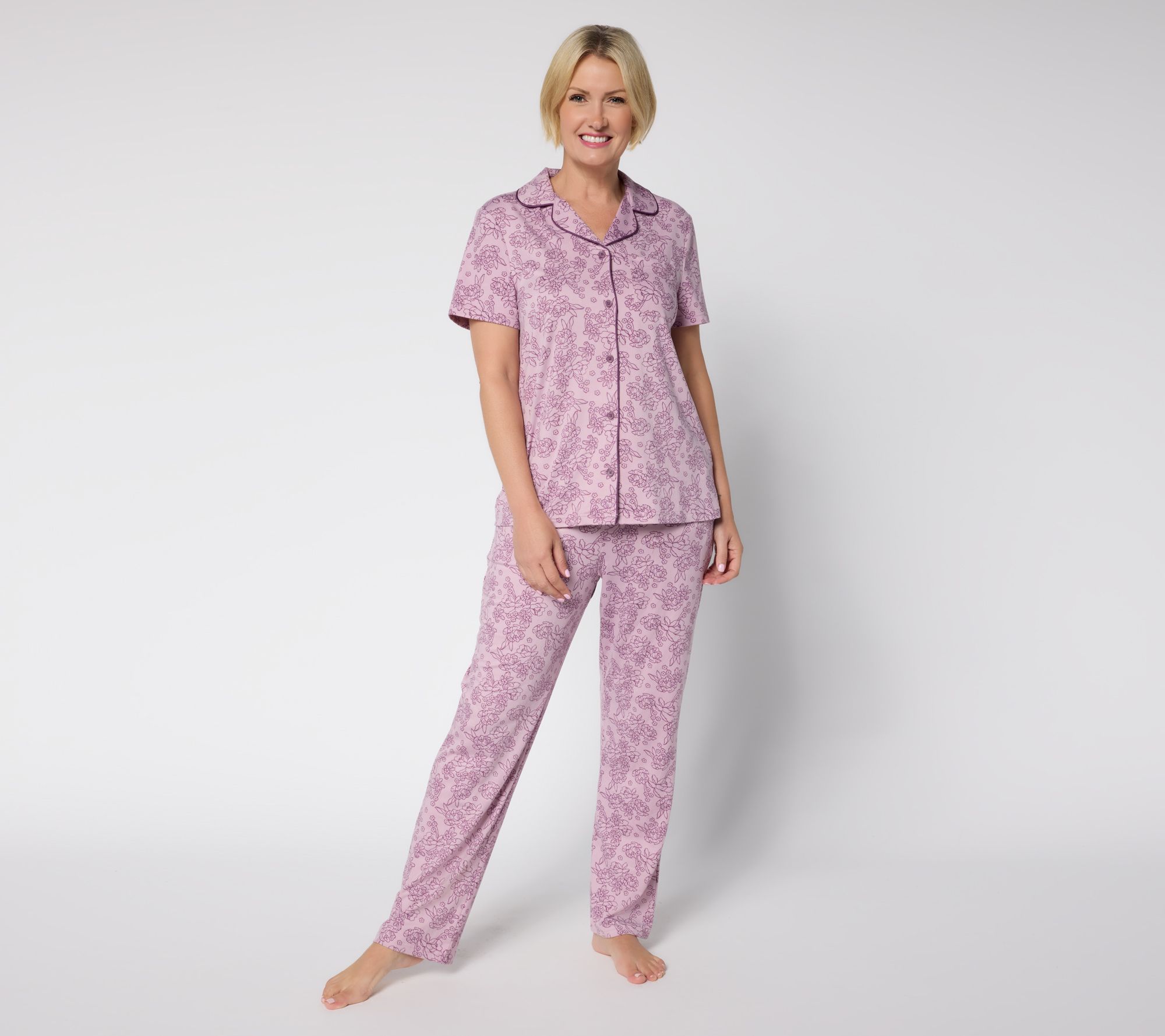 Berkshire Homewear Silky Smooth Short Sleeve Notch Collar PJ
