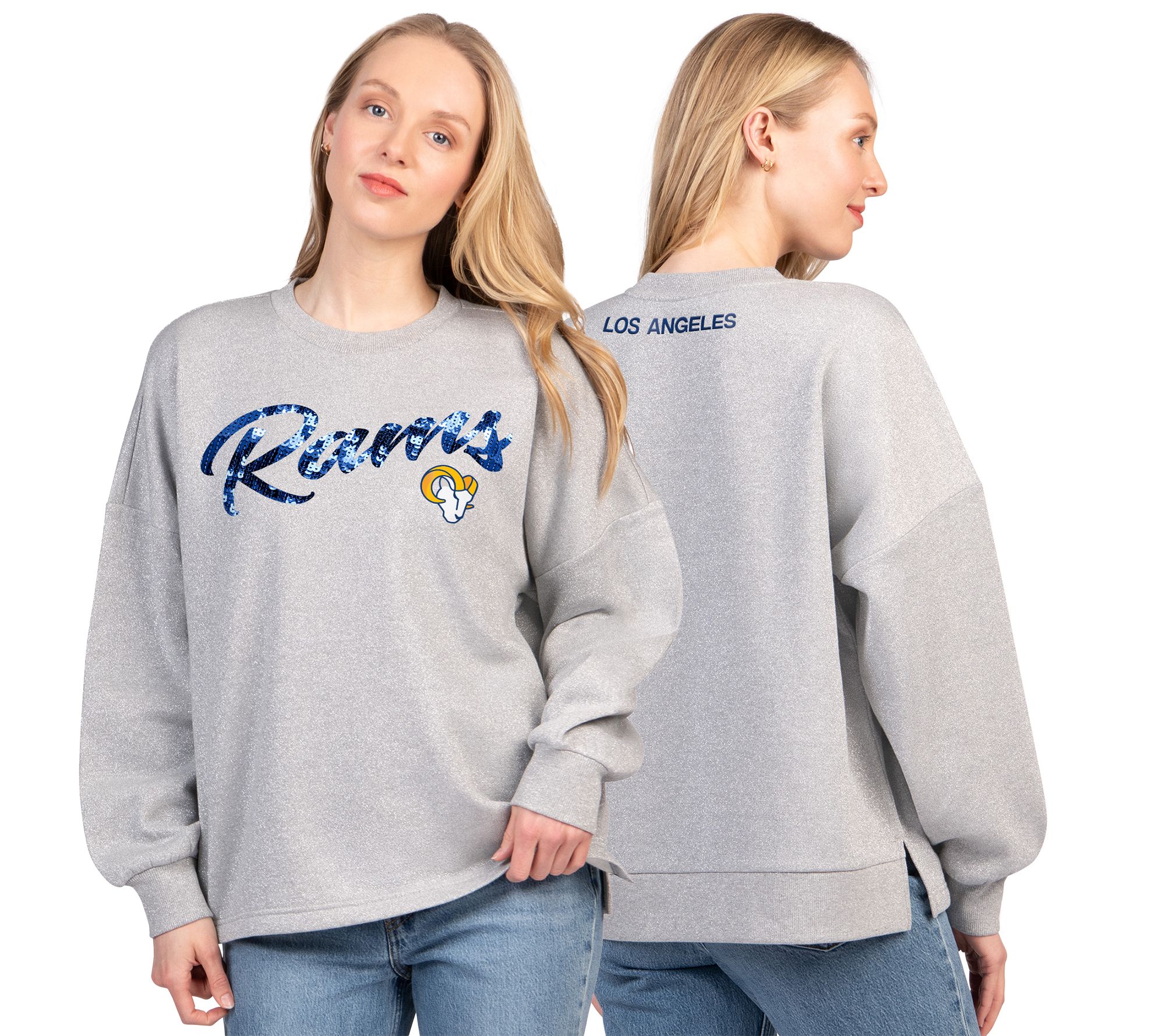 NFL Officially Licensed Women's Lurex Fleece Crewneck