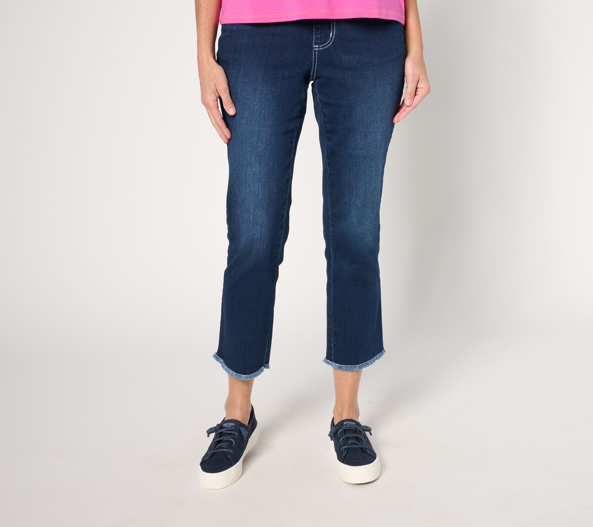 "As Is" Belle by Kim Gravel Reg TripleLuxe Denim Sailor Cropped Jean