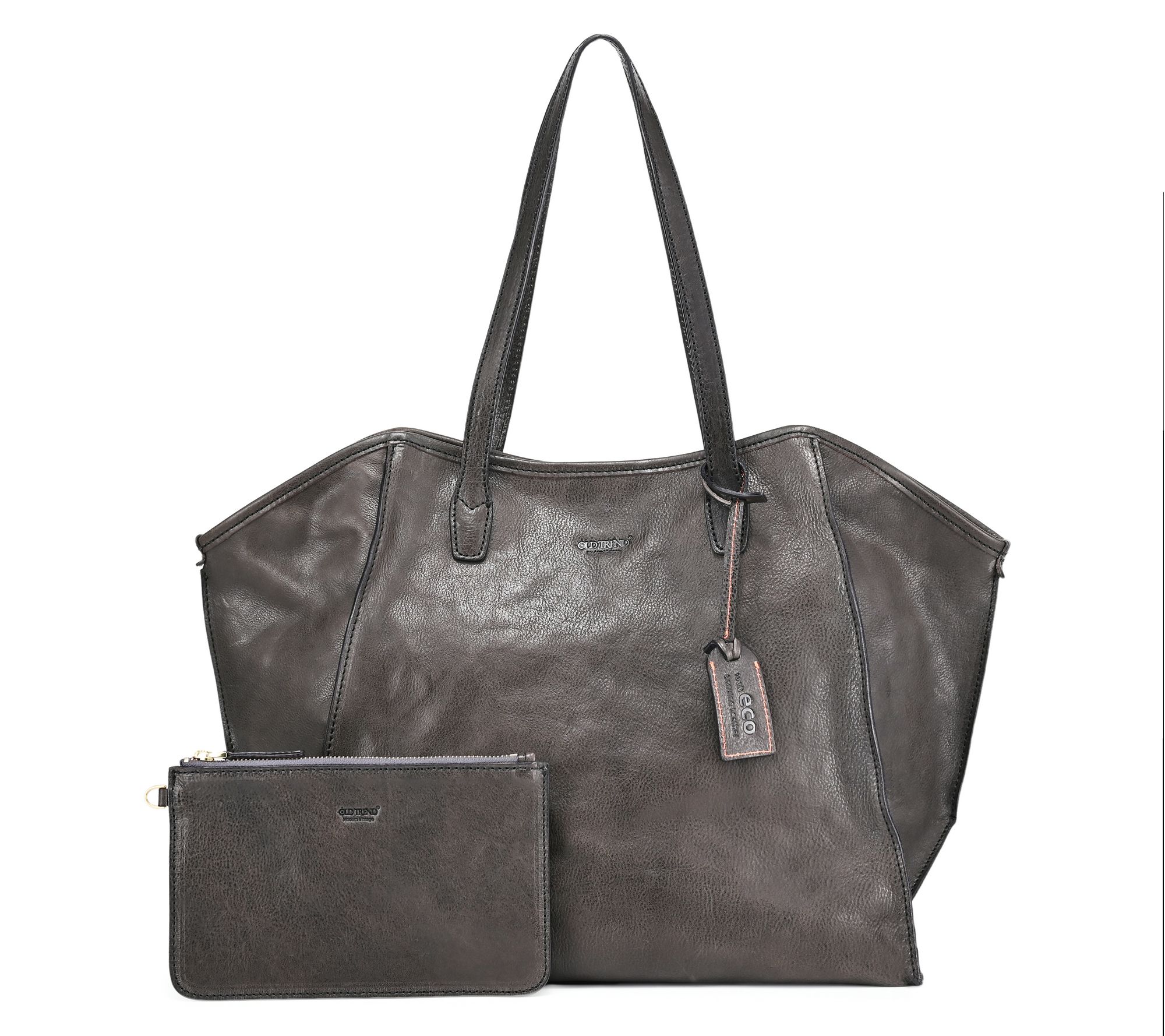 Old Trend Iris Carryall Leather Tote with Zip Pouch