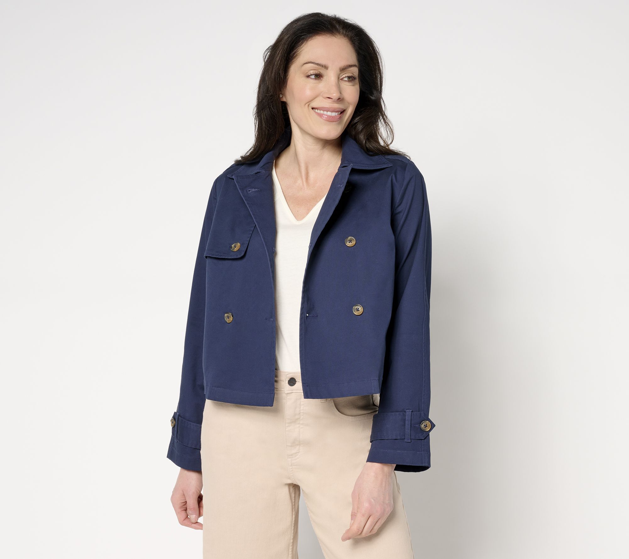 "As Is" Me by Jennie Garth Cooper Cropped Trench Jacket