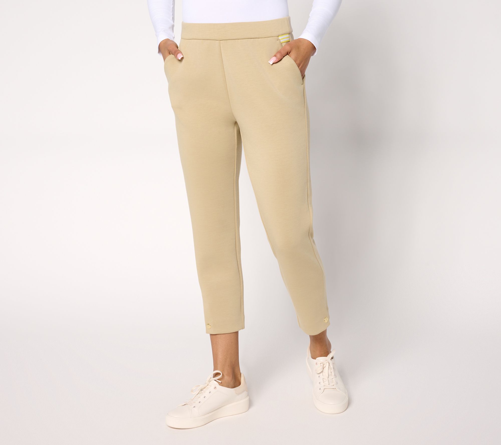 "As Is" Isaac Mizrahi Live! Petite Clubhouse Scuba Knit Crop Pants