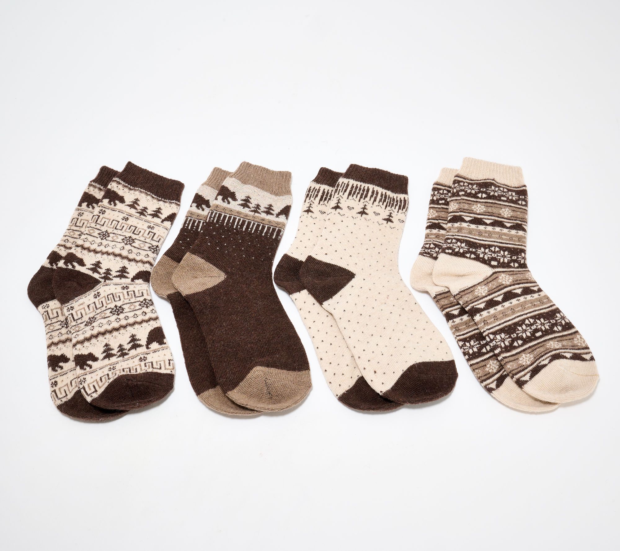 MUK LUKS Set of 4 Festive Holiday Boot Socks