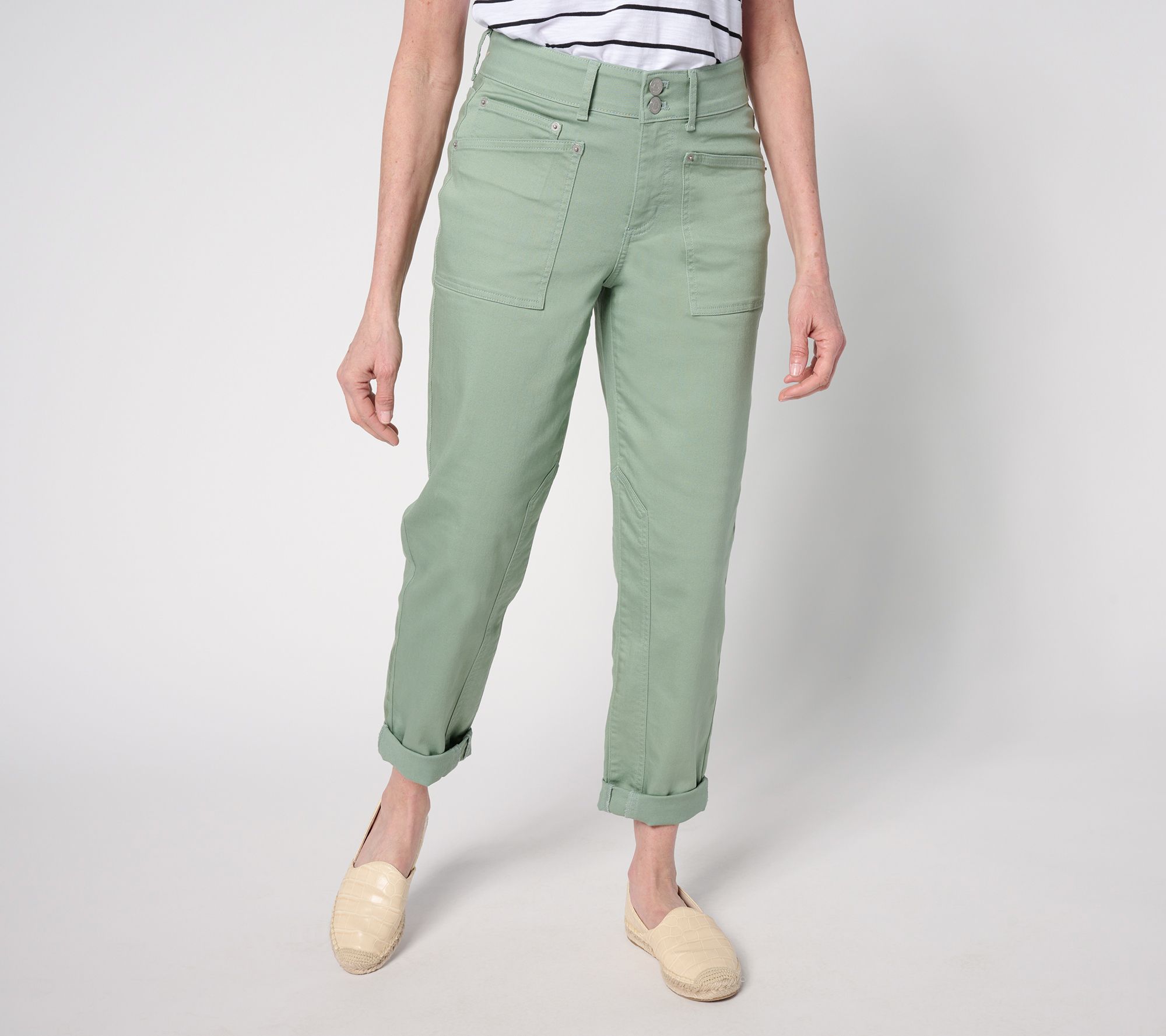 "As Is" LOGO by Lori Goldstein Regular Color Straight Leg Ankle Jeans