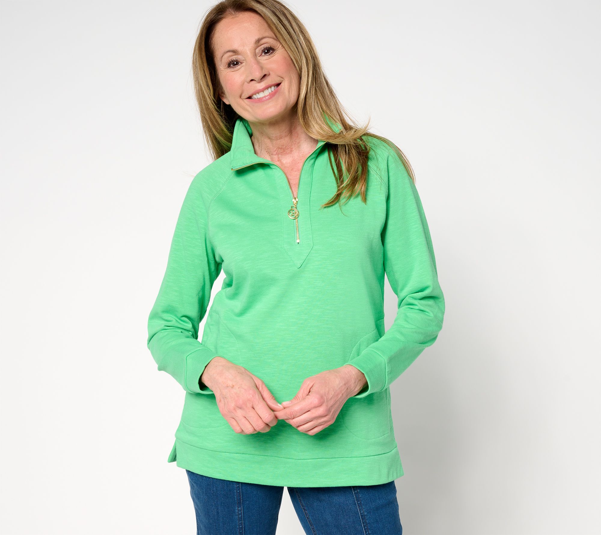 "As Is" Belle Body by Kim Gravel Slub Knit Signature Half Zip