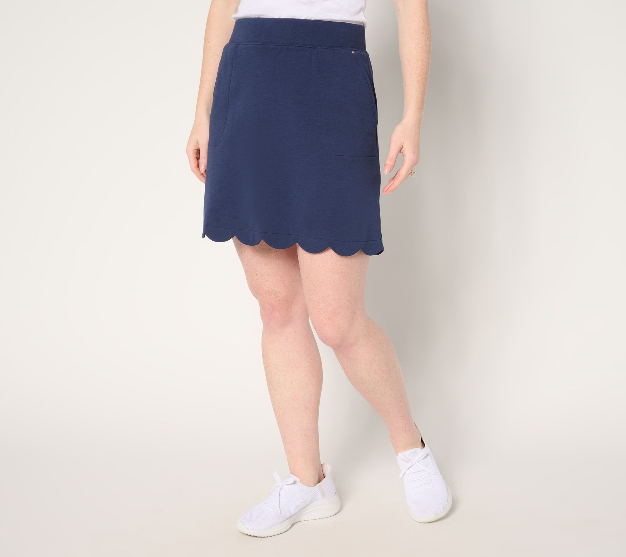 "As Is" Sport Savvy Reg Pique Knit Skort with Scallop Hem