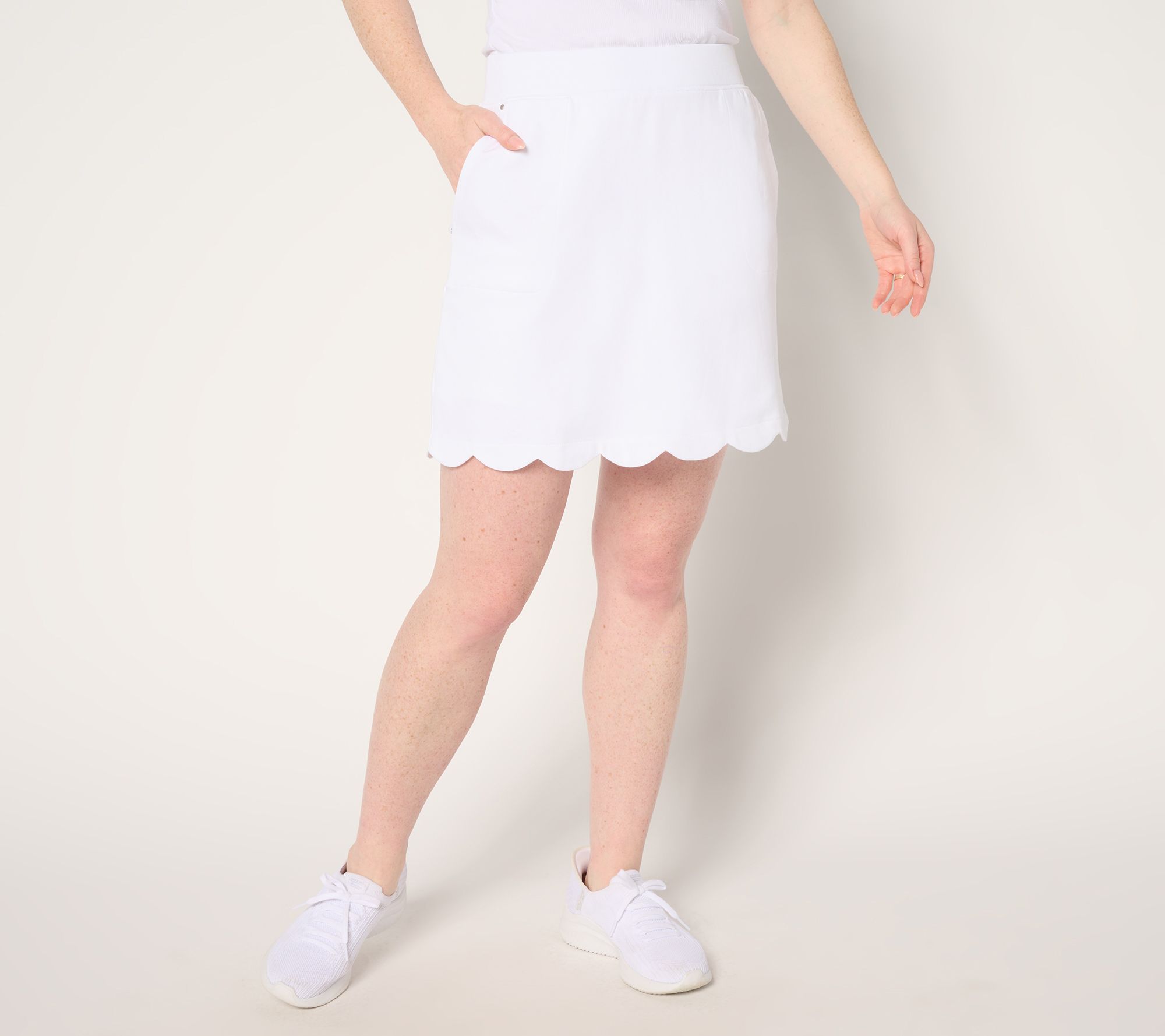 "As Is" Sport Savvy Reg Pique Knit Skort with Scallop Hem