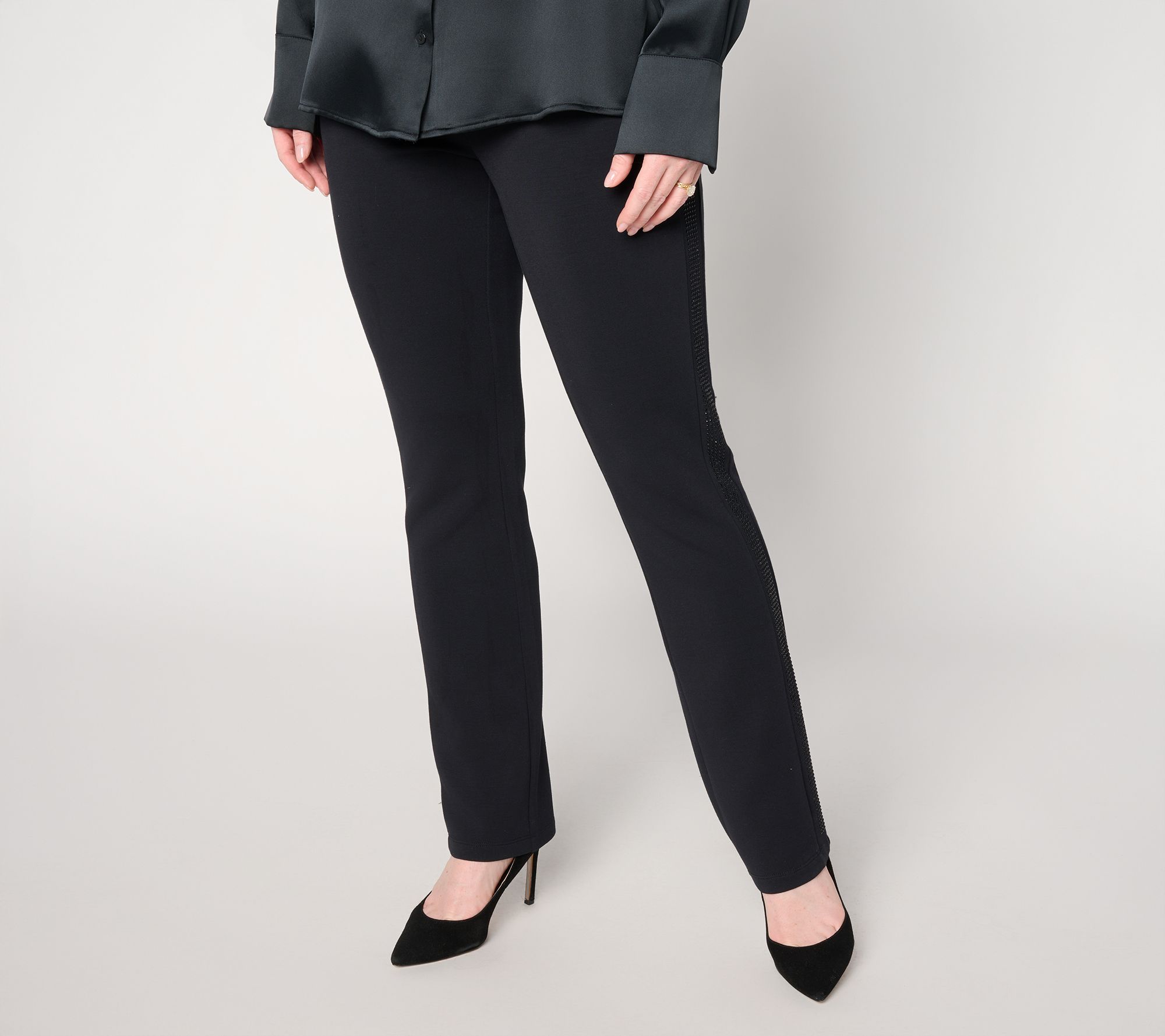 Belle by Kim Gravel Petite ScubaLuxe Sparkle Pants | QVC