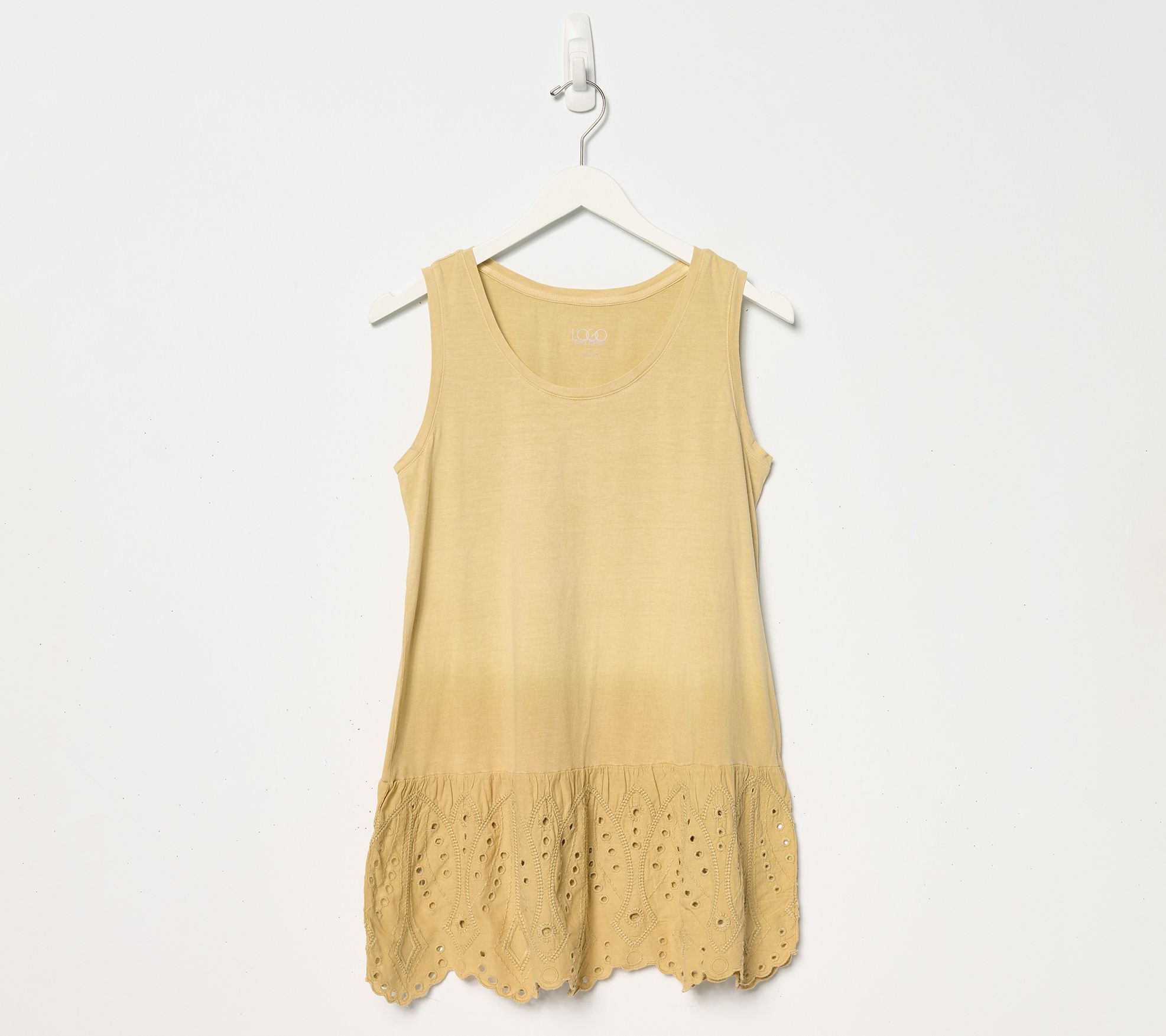 "As Is" LOGO Layers by Lori Goldstein Ombre Eyelet Tank Top