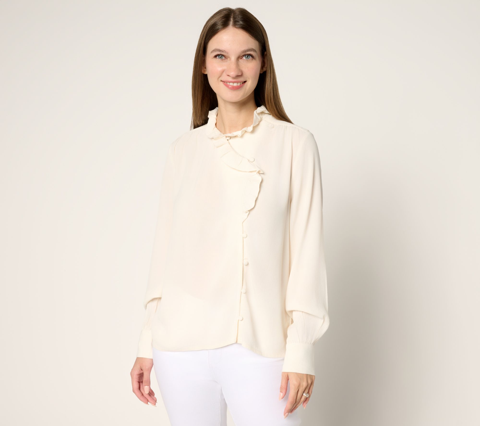 "As Is" Me by Jennie Garth Bianca Ruffle Blouse