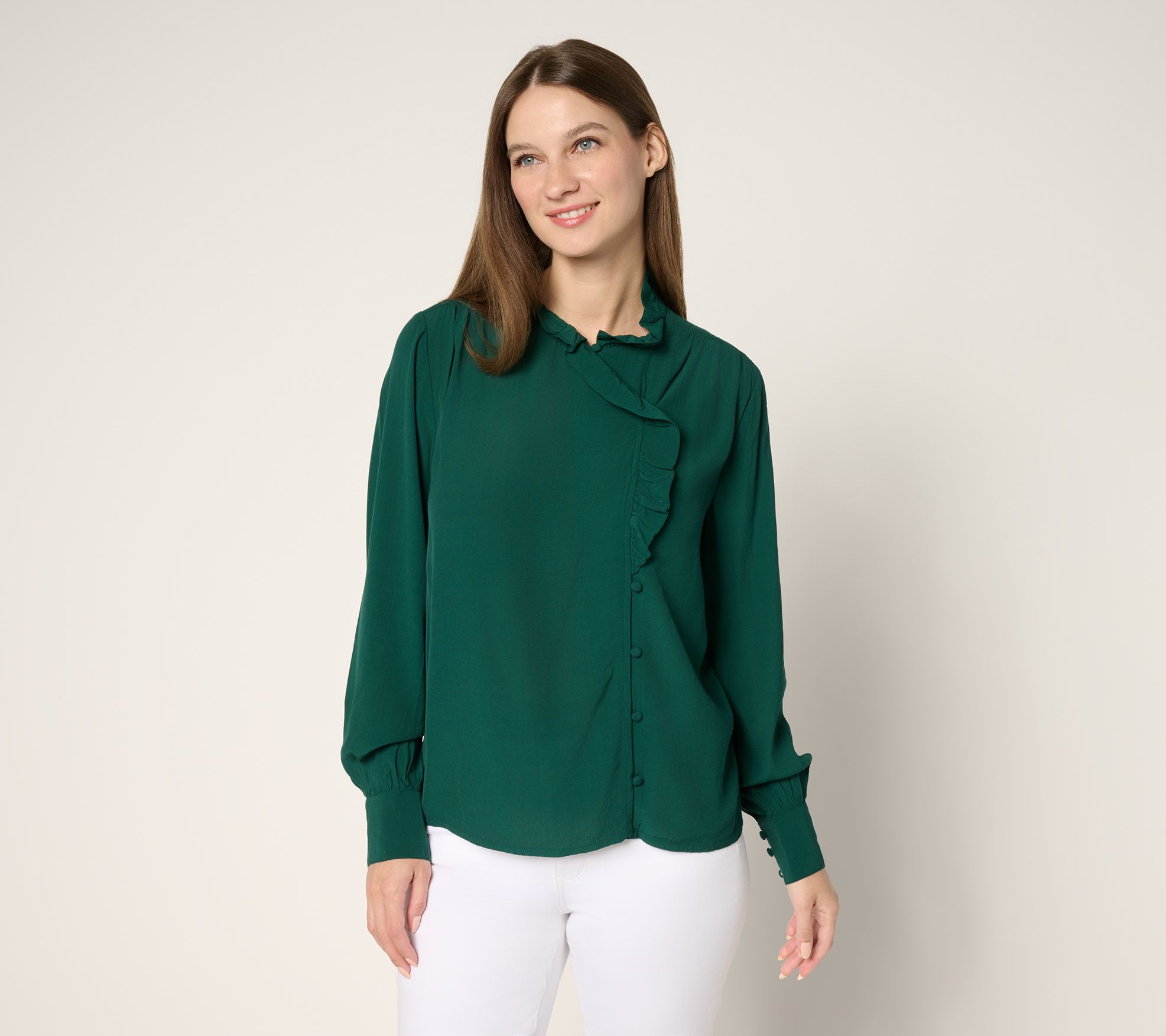 "As Is" Me by Jennie Garth Bianca Ruffle Blouse