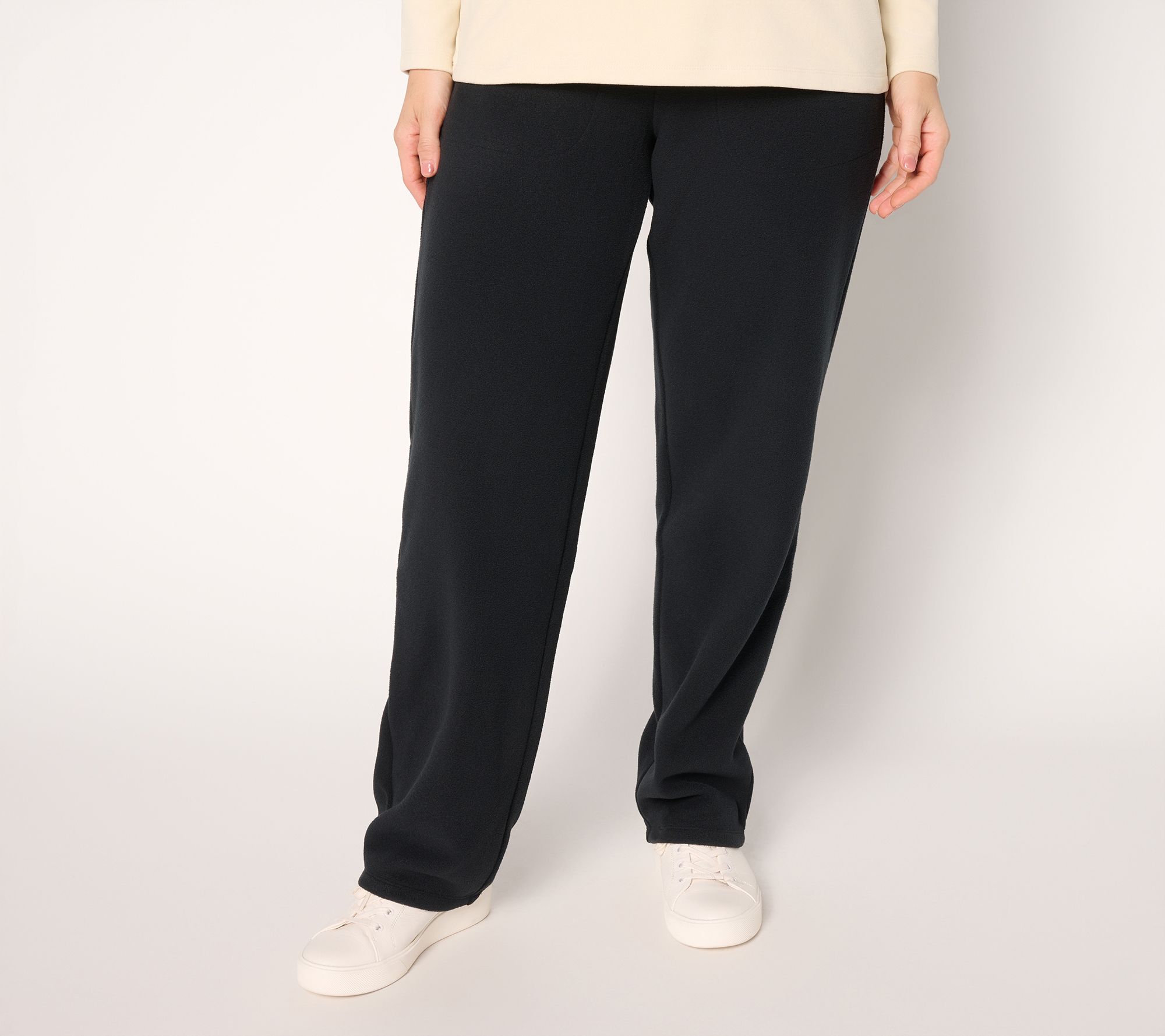 Denim & Co. Active Petite Fleece Straight Leg Pants