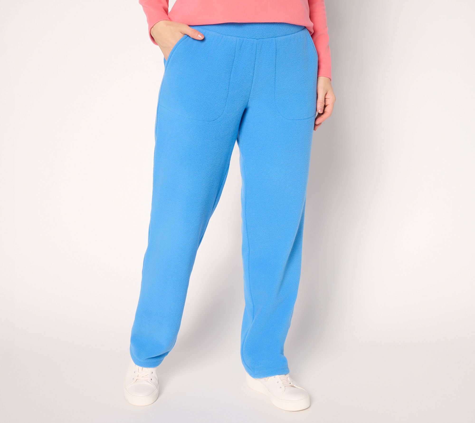 Denim & Co. Active Petite Fleece Straight Leg Pants
