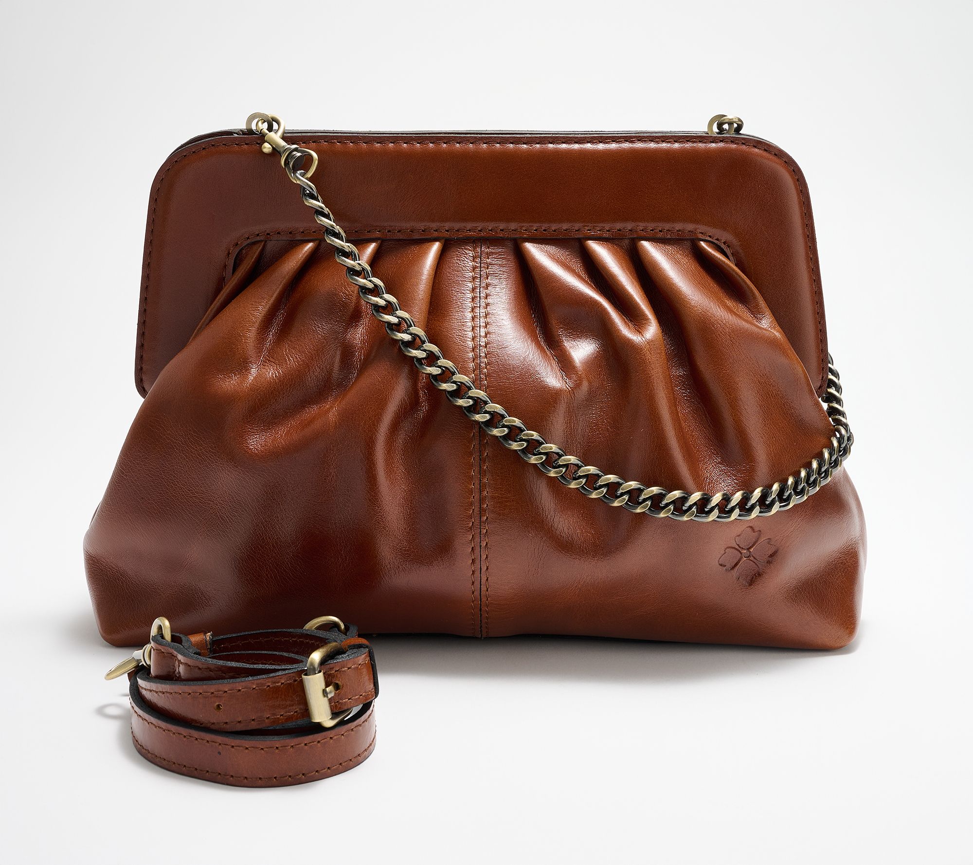 "As Is" Patricia Nash Zelia Leather Frame Clutch