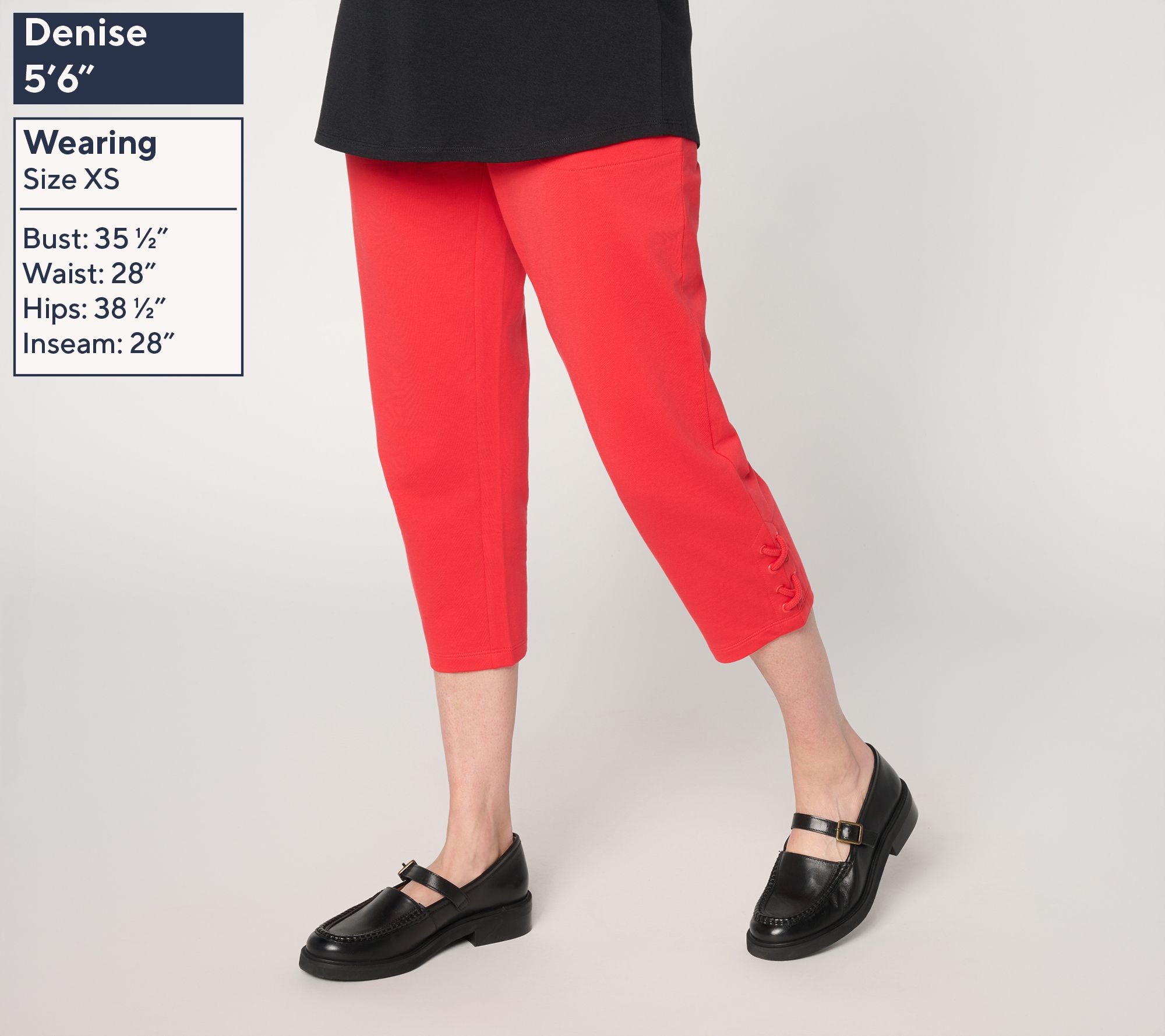 Denim & Co. Active French Terry Crop Pant w/ Lace Detail | QVC