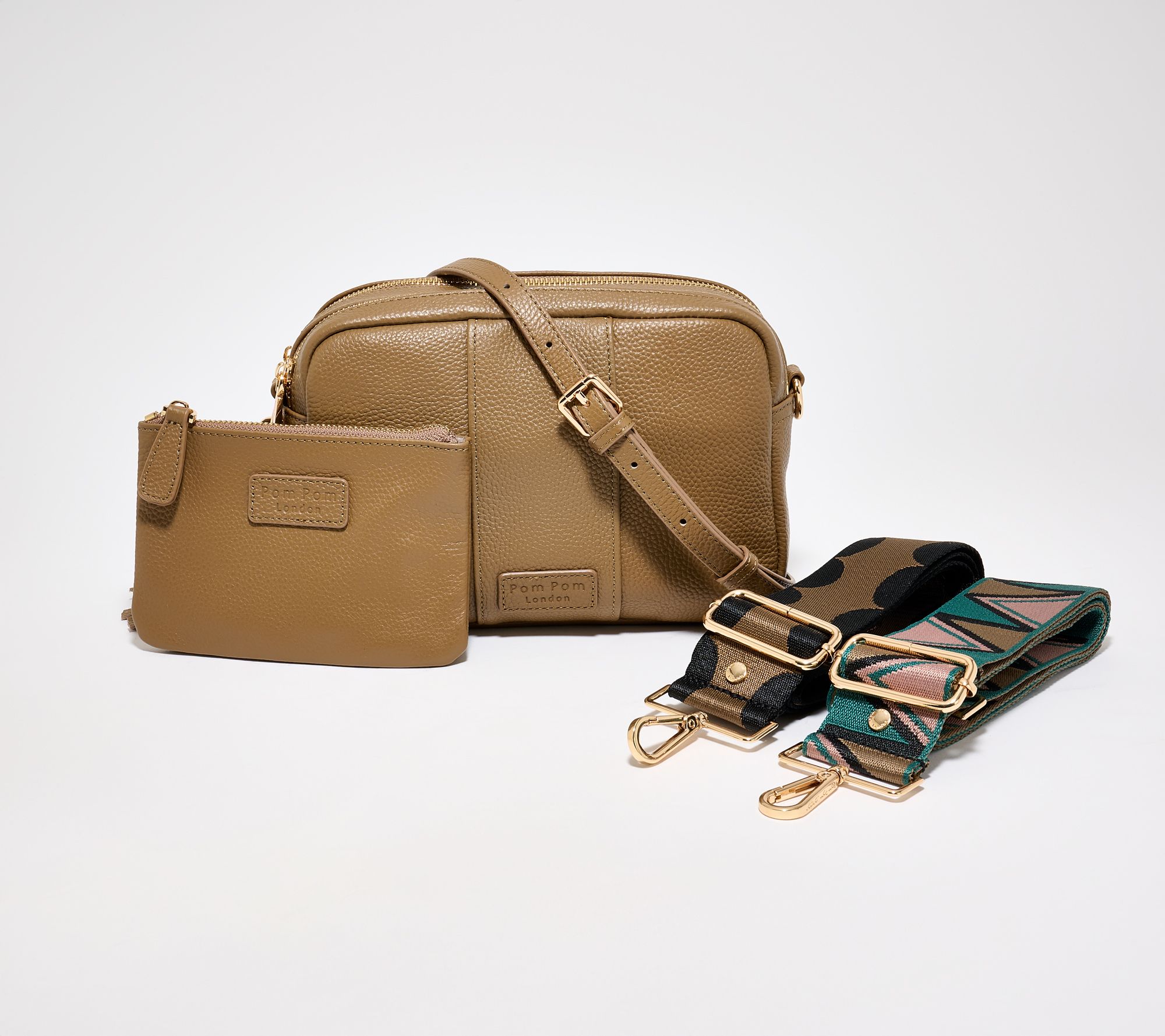 Pom Pom London City Duo Crossbody with 2 Straps & RFID Coin Purse