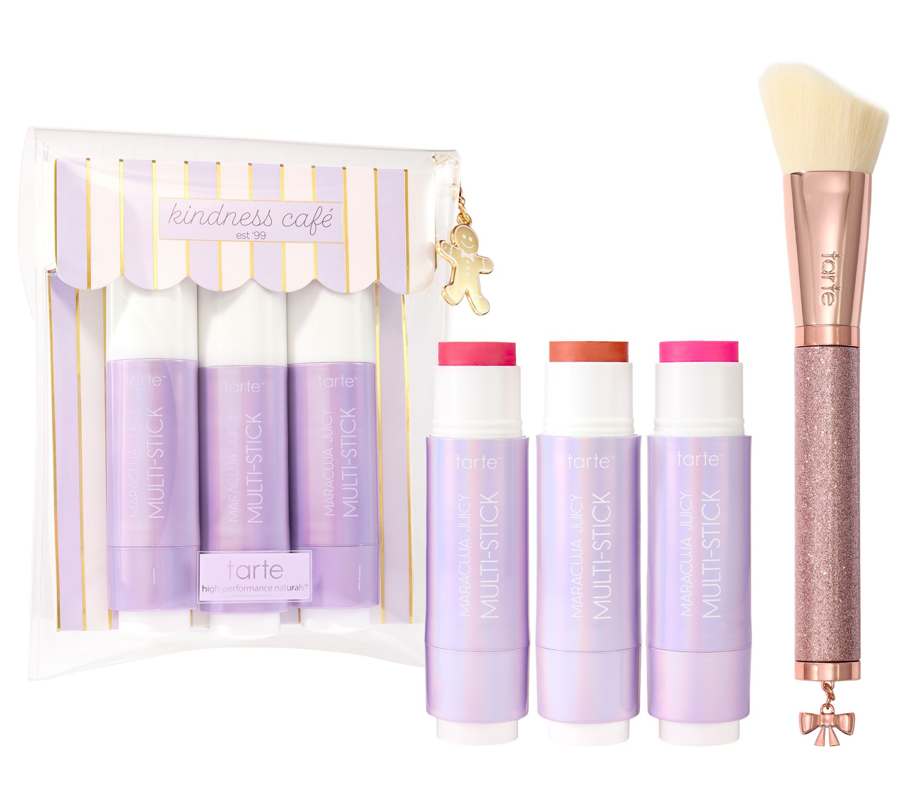 tarte check souffle maracuja juicy multi-stick trio & brush